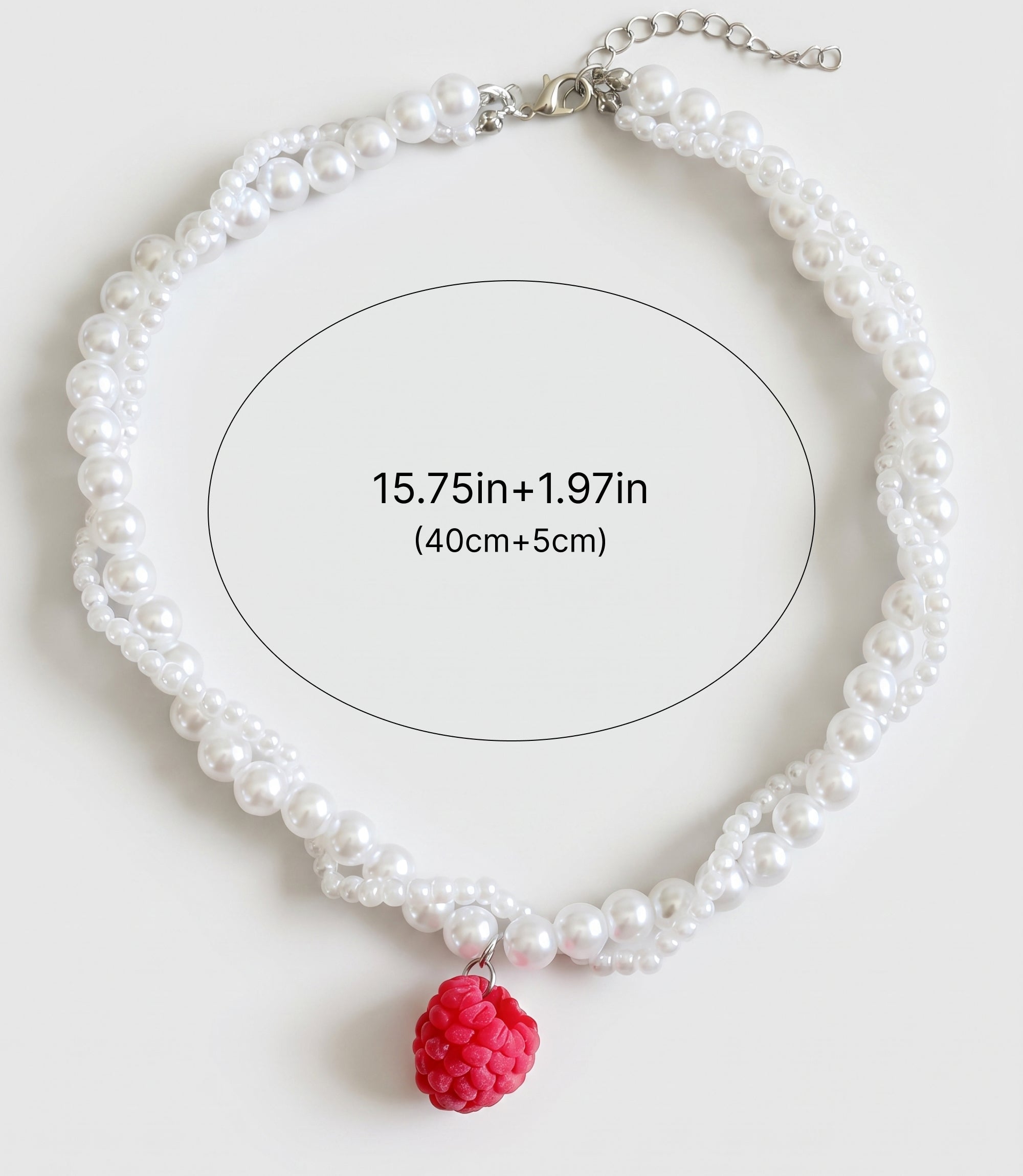 Realistic Raspberry Pearl Necklace