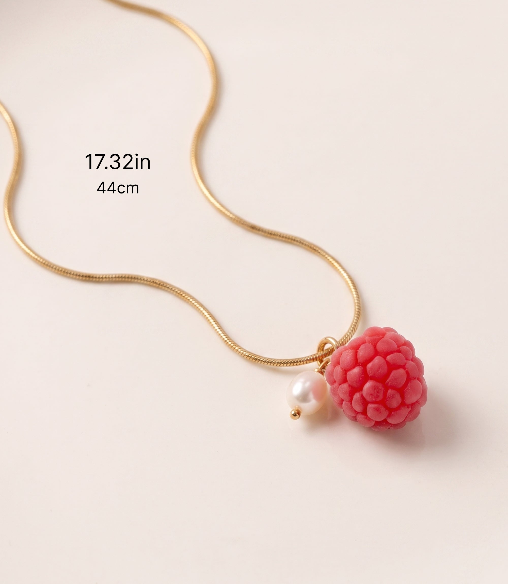 Raspberry Pendant Gold Necklace