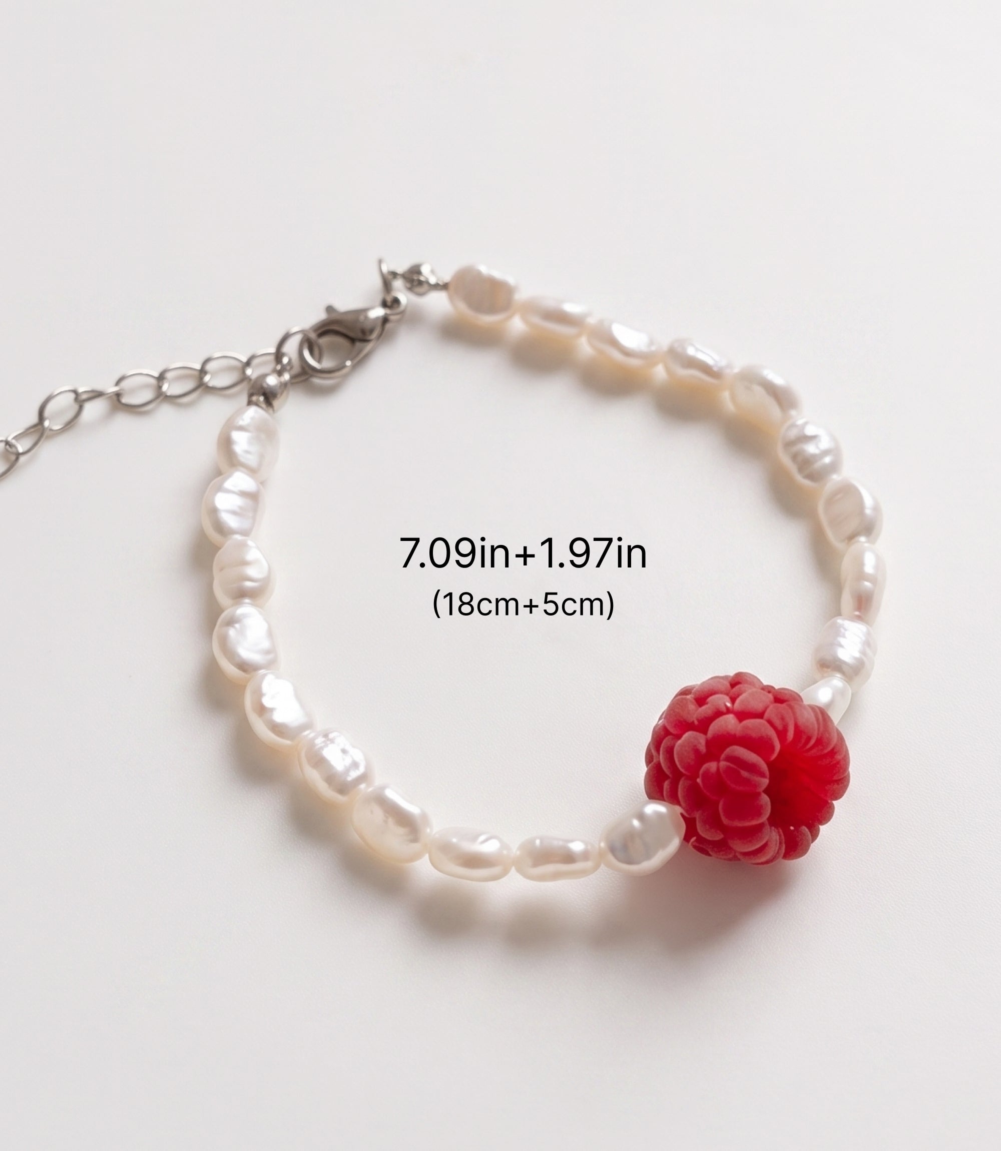 Handmade Raspberry Pearl Bracelet