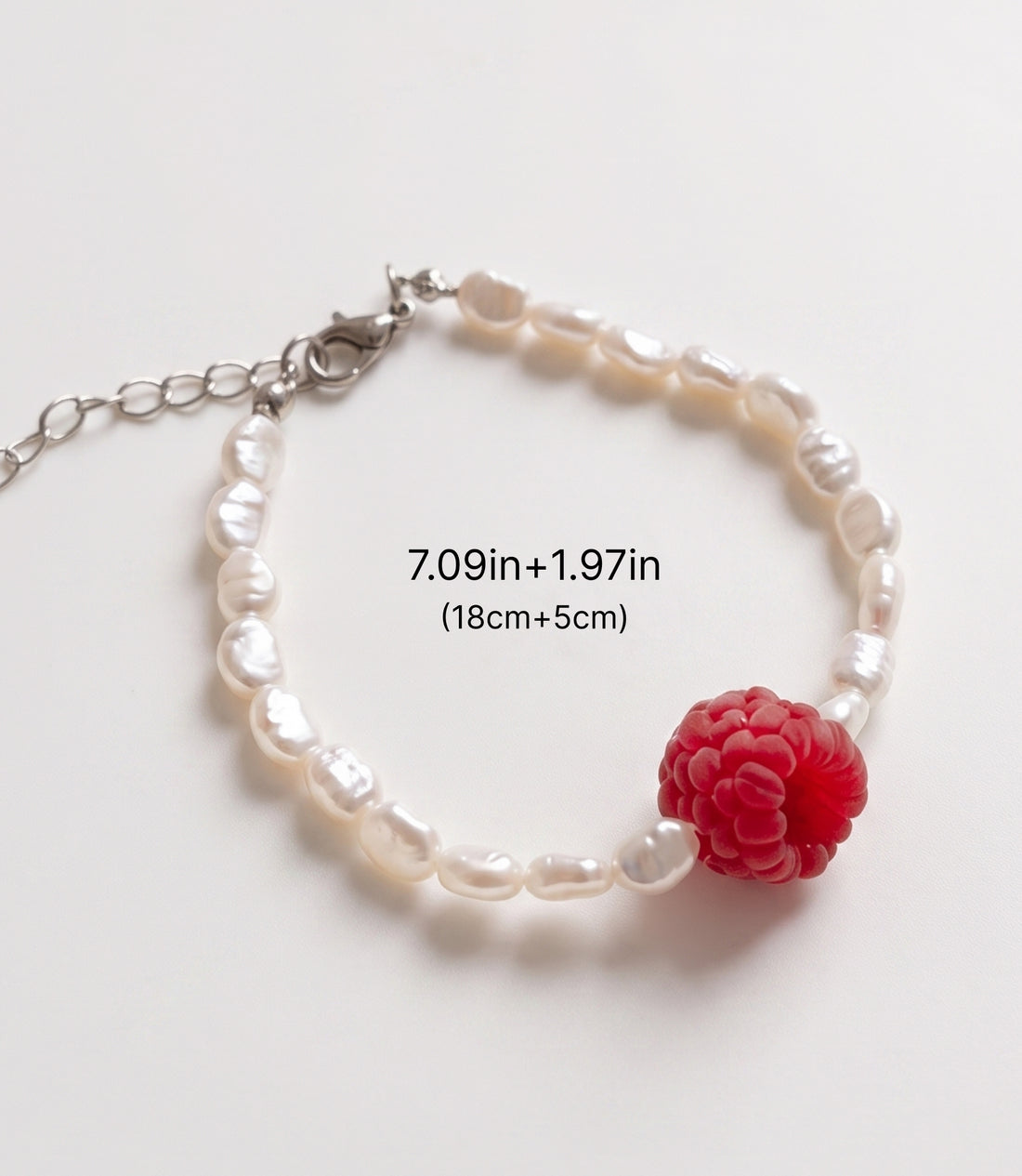 Handmade Raspberry Pearl Bracelet
