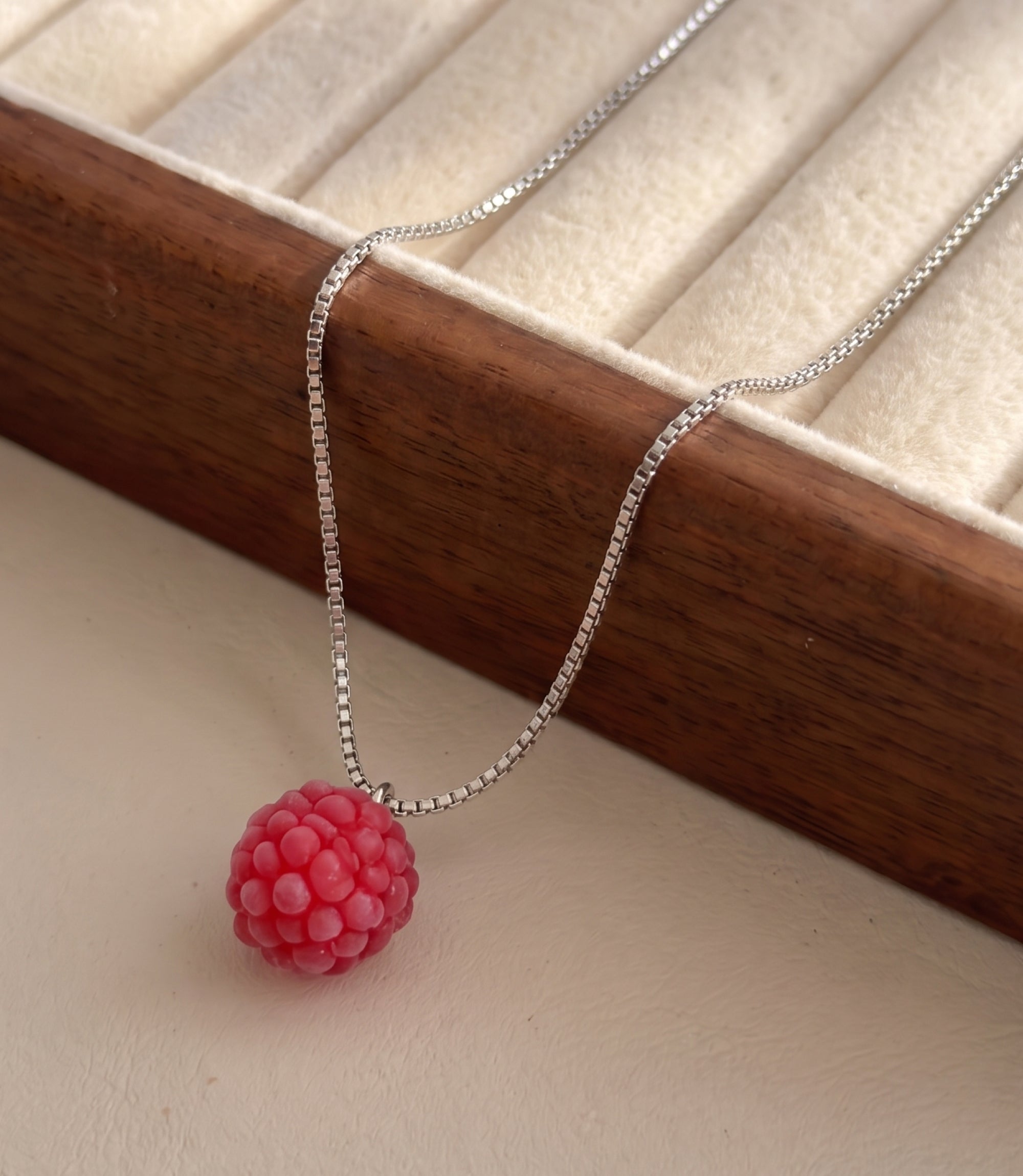 Raspberry Pendant Necklace in Gold or Silver