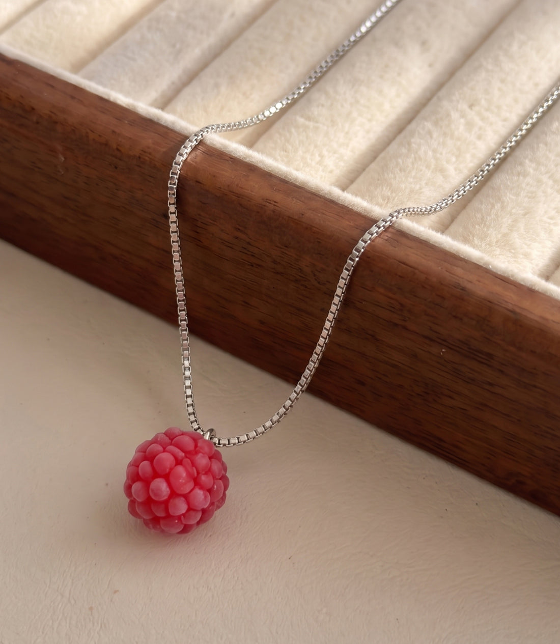 Raspberry Pendant Necklace in Gold or Silver