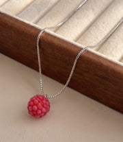 Handmade Raspberry Pendant Necklace