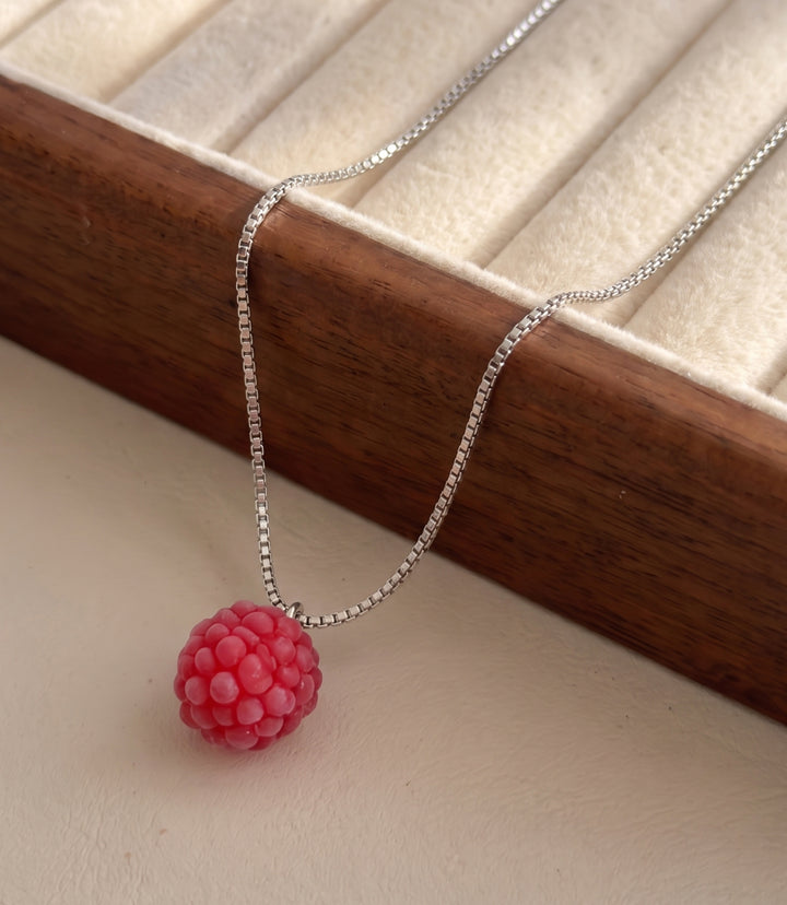 Raspberry Pendant Necklace in Gold or Silver