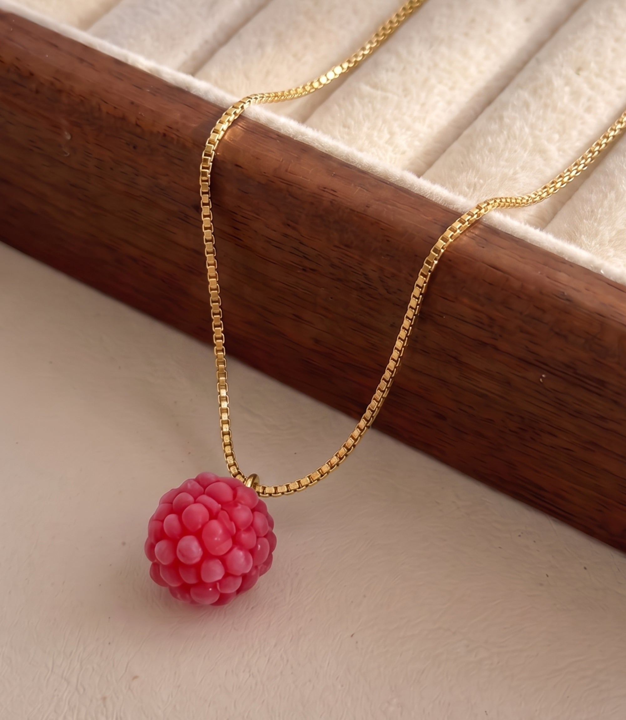 Handmade Raspberry Pendant Necklace
