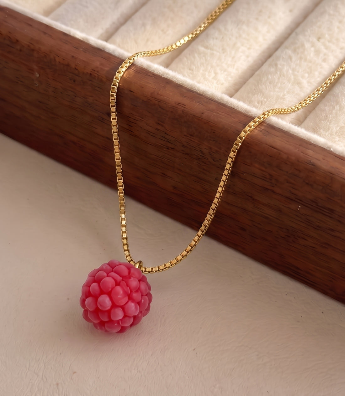 Handmade Raspberry Pendant Necklace