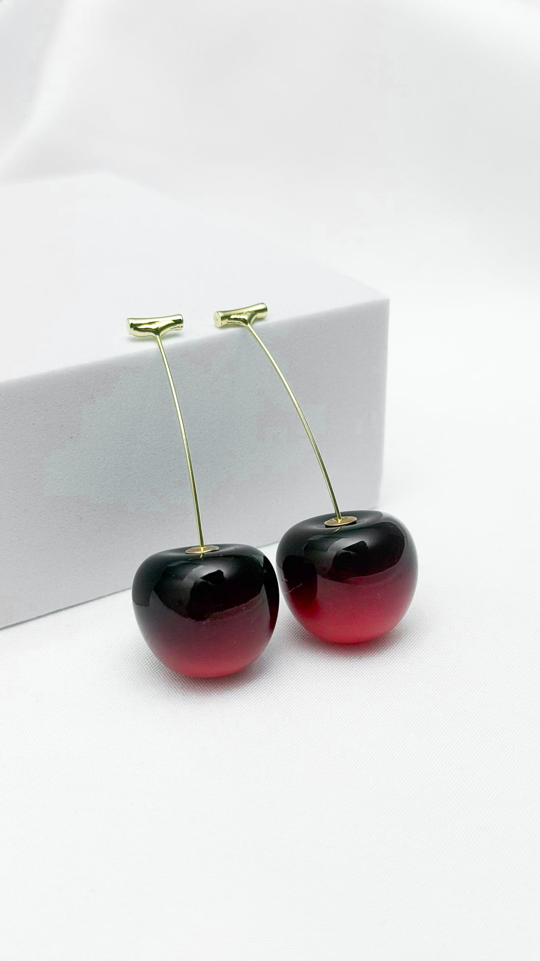 Red Cherry Resin Earrings