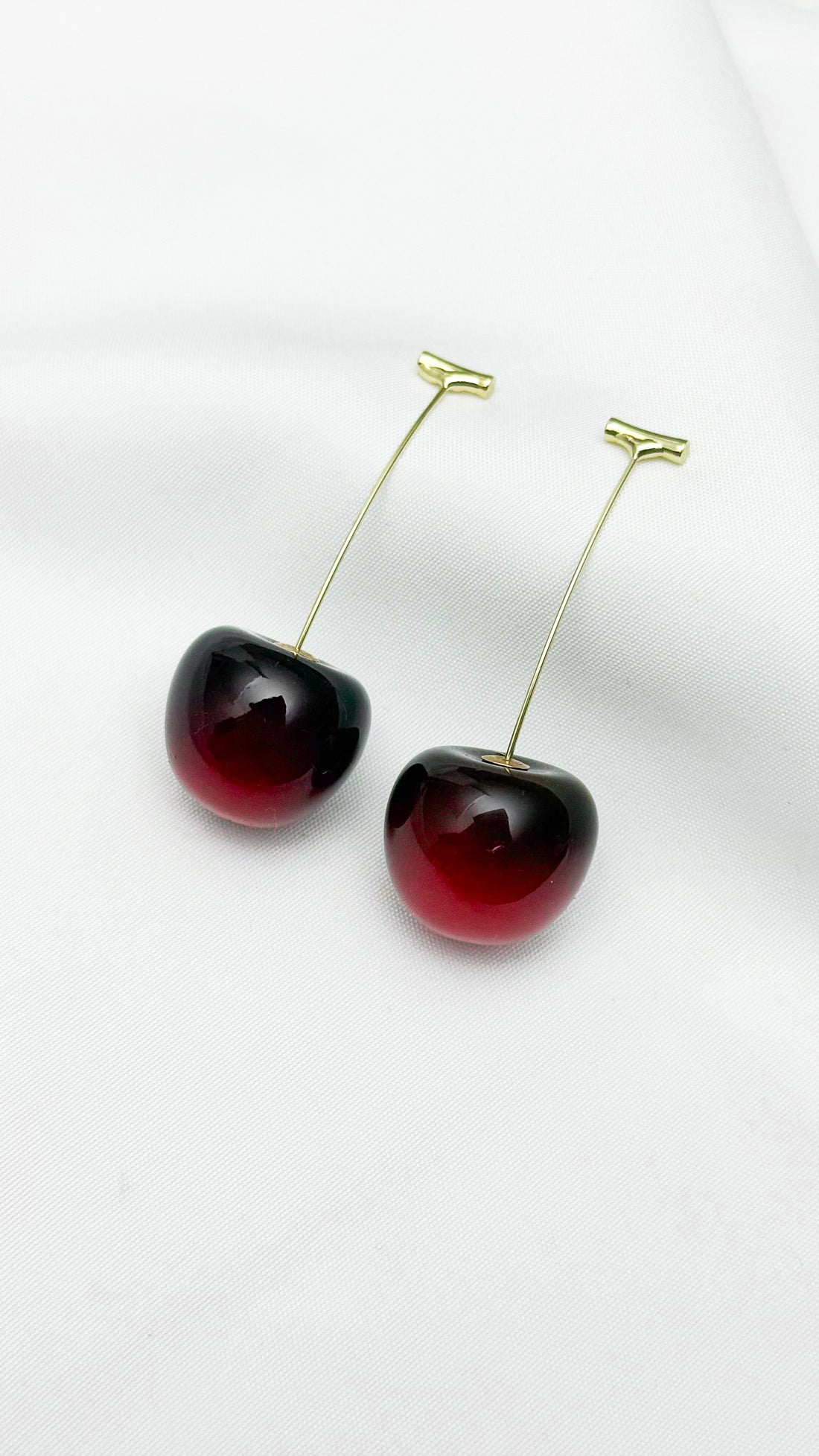 Red Cherry Resin Earrings