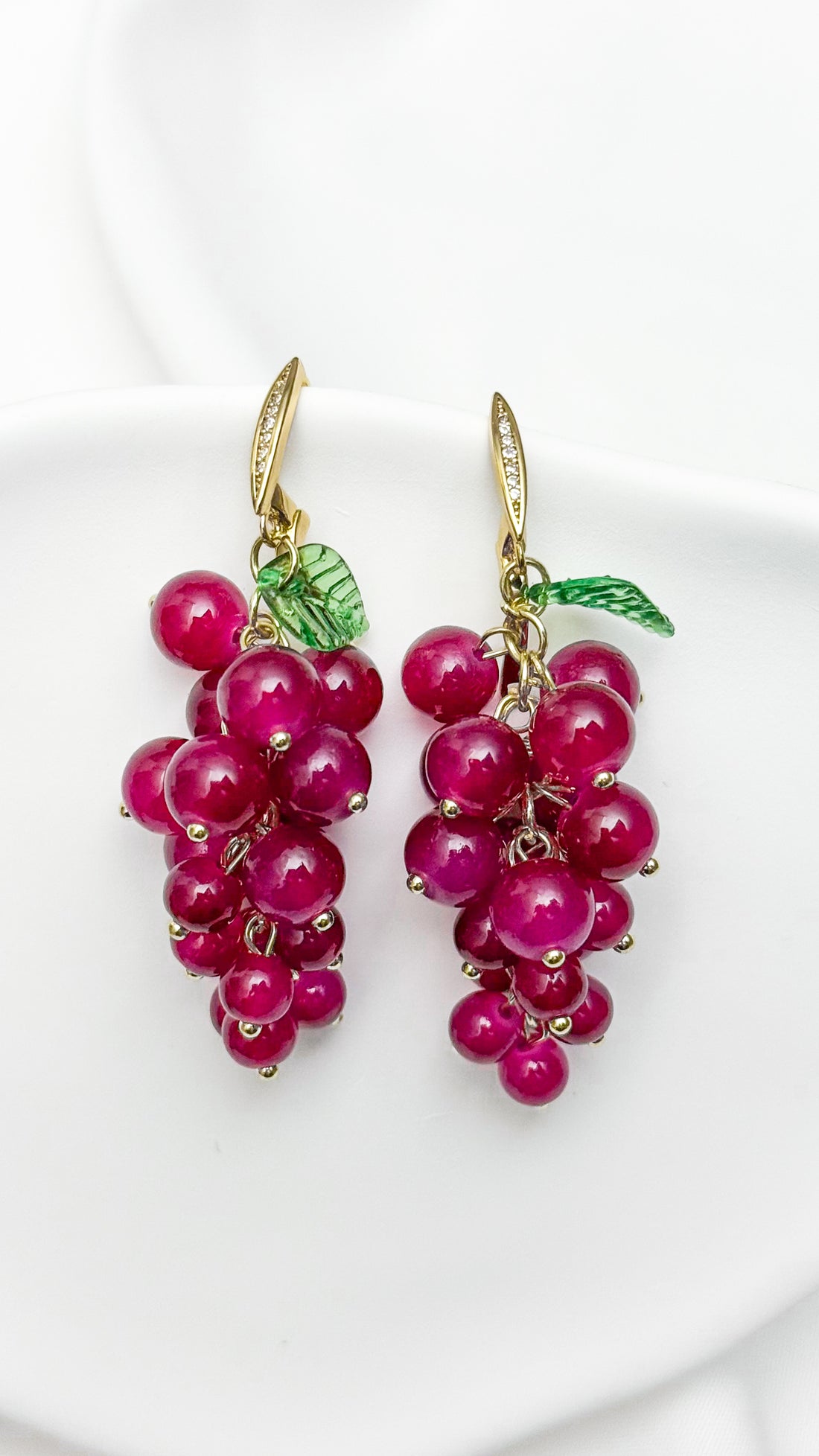 Grape Dangle Fruit Earrings