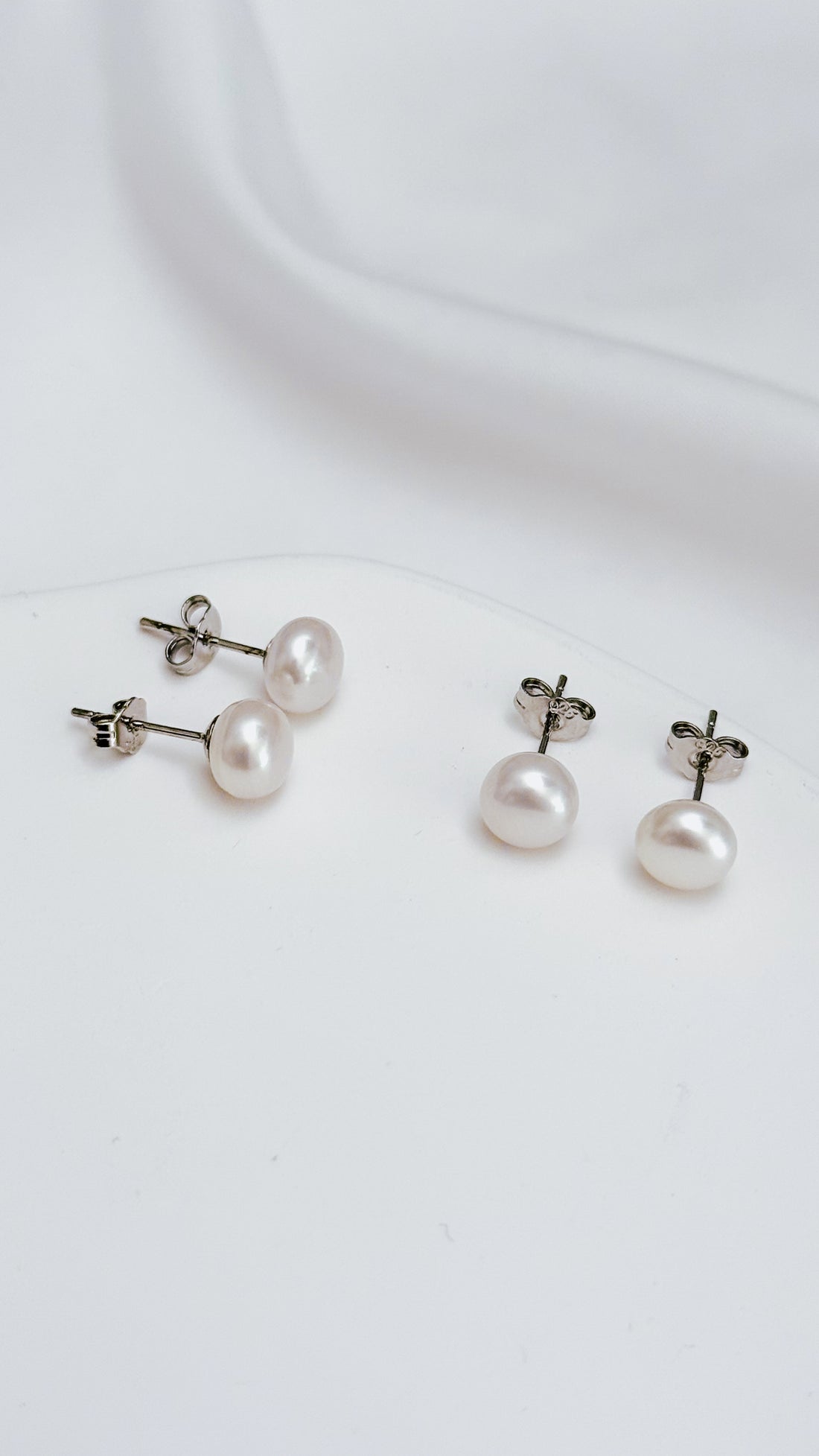 6mm 9mm Freshwater Pearl Stud Earrings 925 Sterling Silver