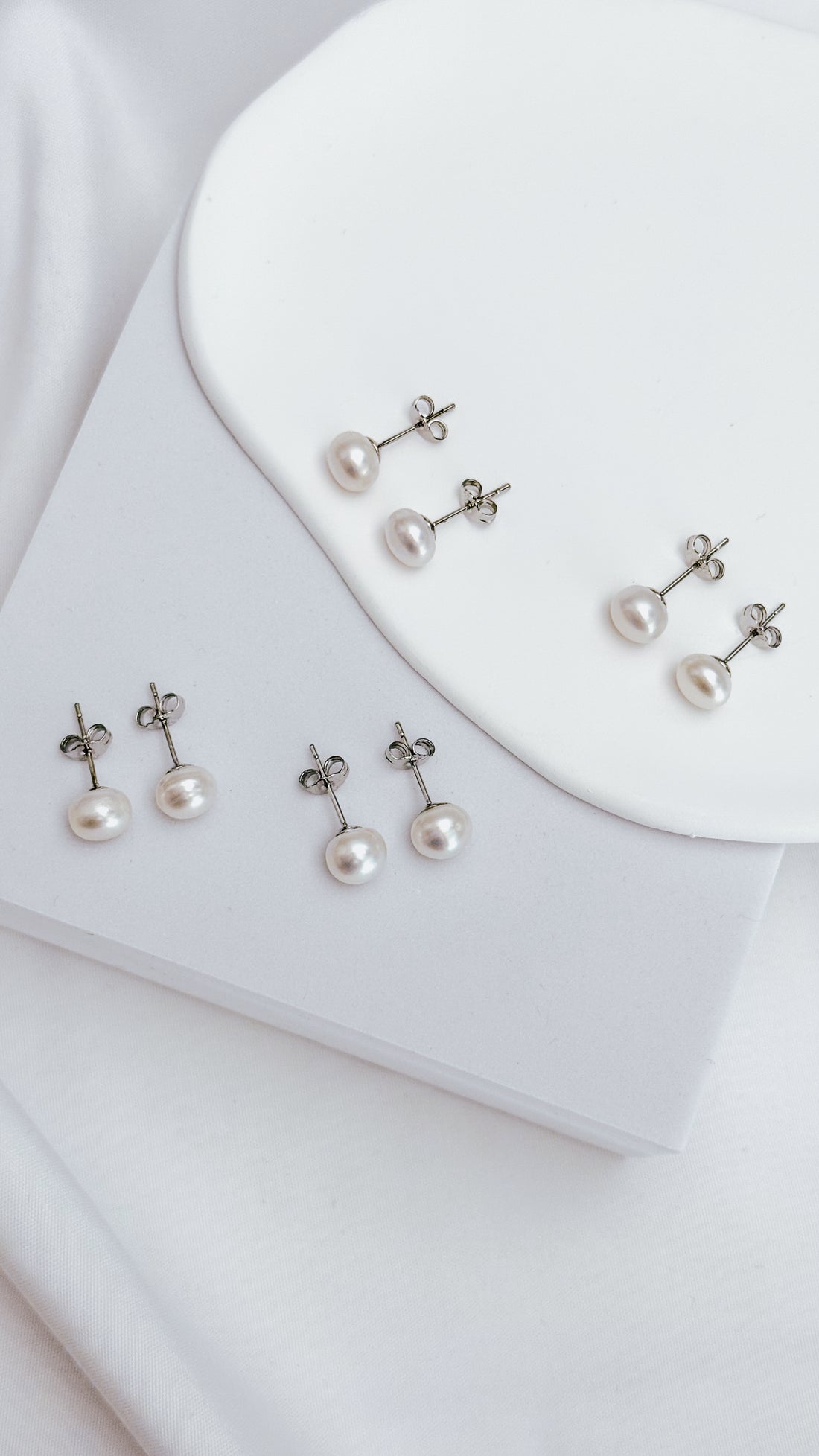 6mm 9mm Freshwater Pearl Stud Earrings 925 Sterling Silver