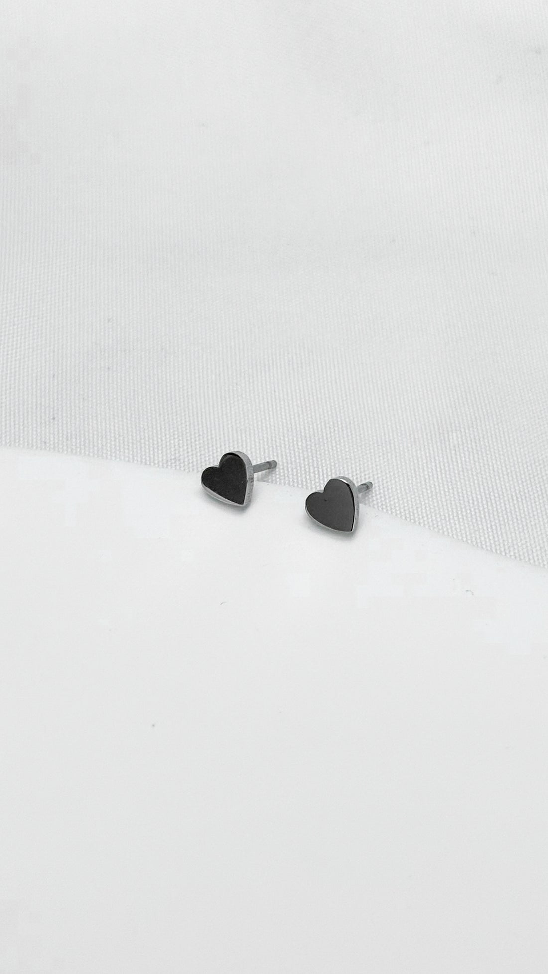 Minimal Silver Heart Stud Earrings