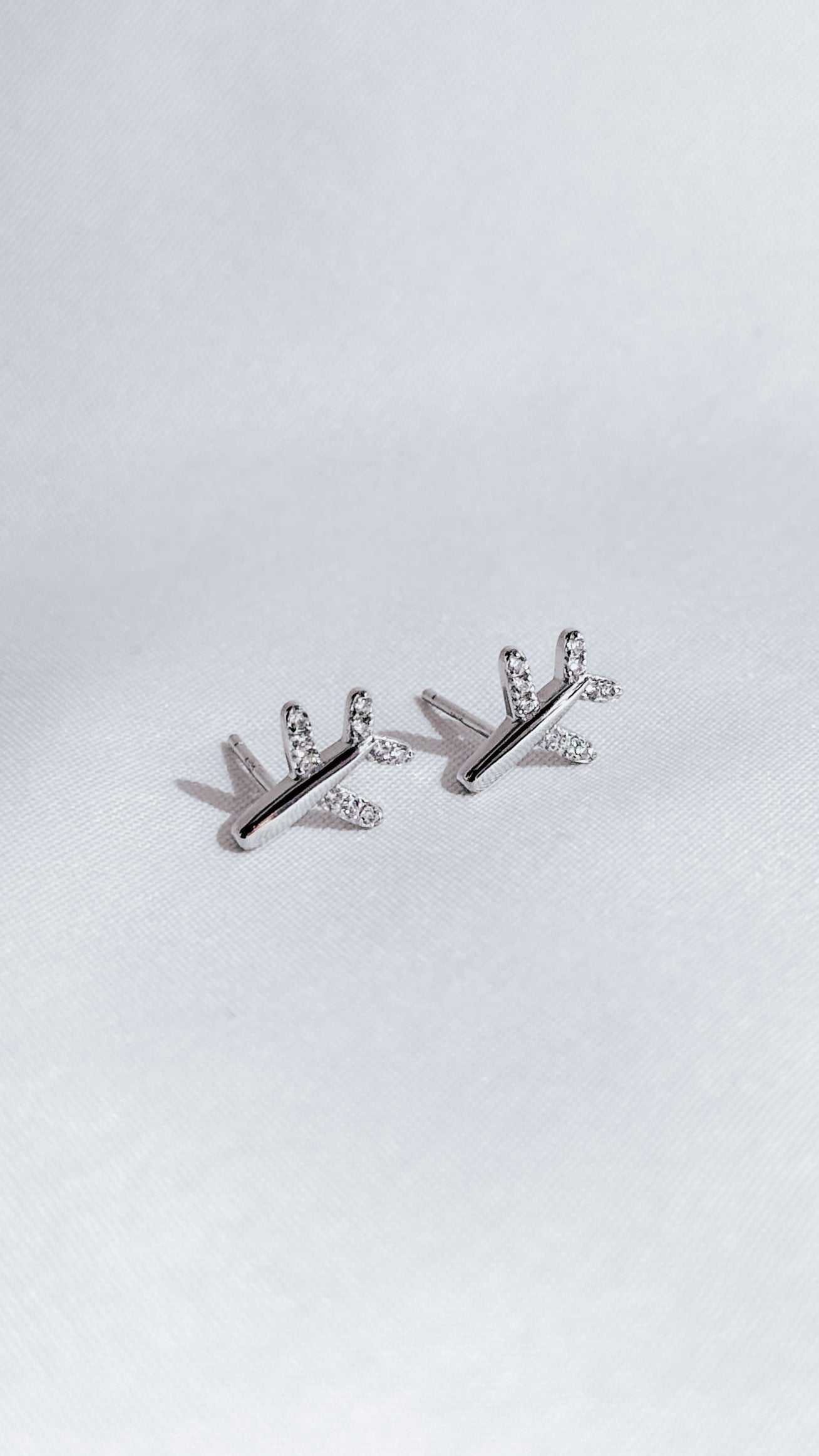 925 Sterling Silver Airplane Stud Earrings