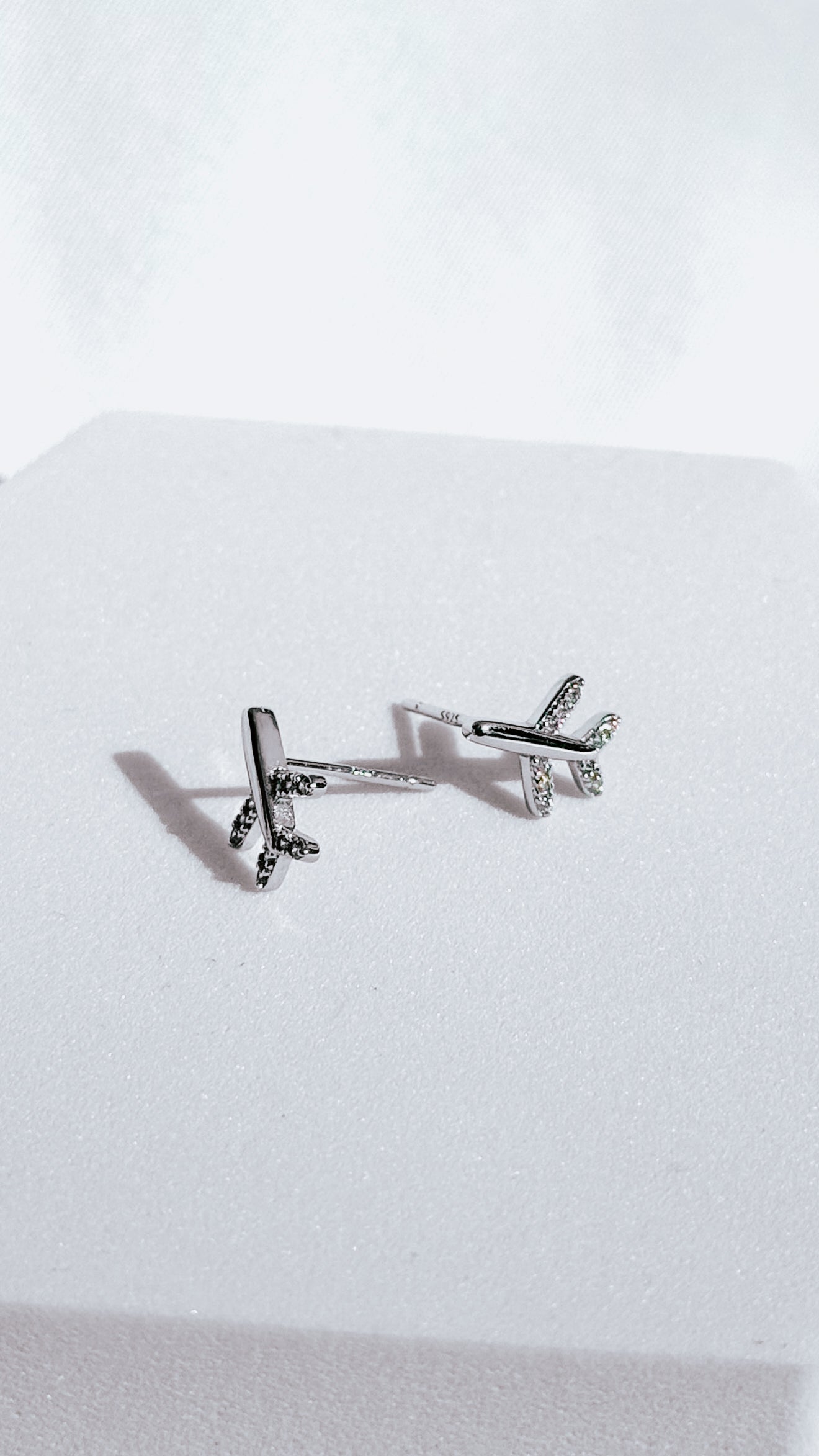 925 Sterling Silver Airplane Stud Earrings
