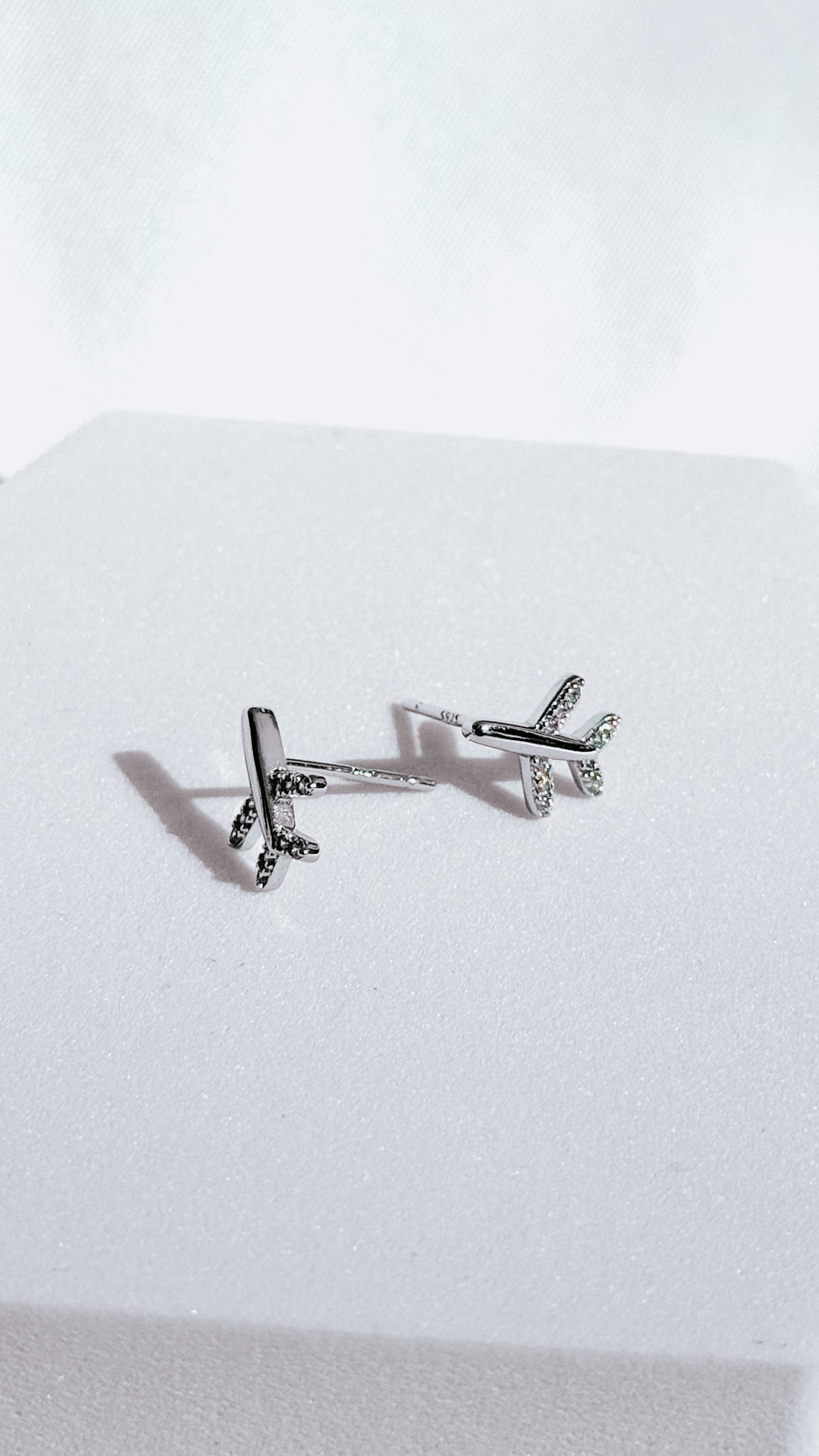 925 Sterling Silver Airplane Stud Earrings