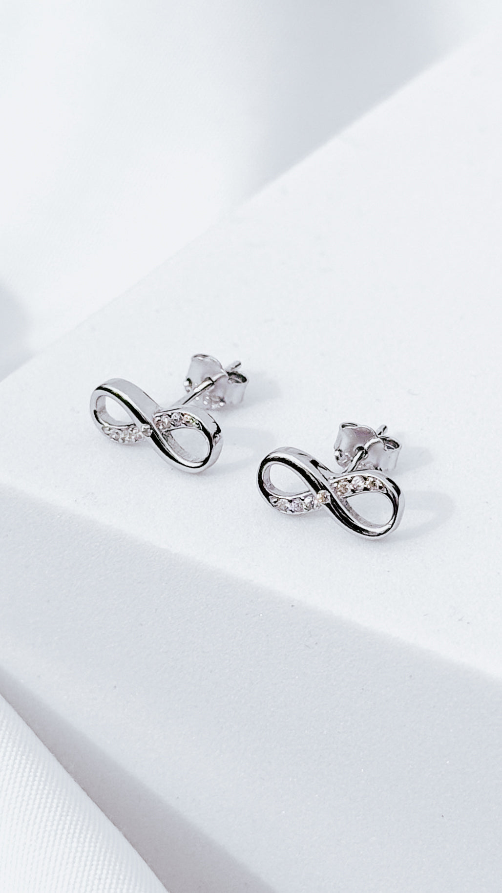 Infinity Stud Earrings 925 Sterling Silver