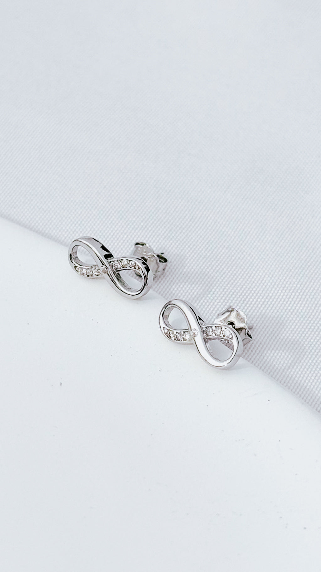 Infinity Stud Earrings 925 Sterling Silver