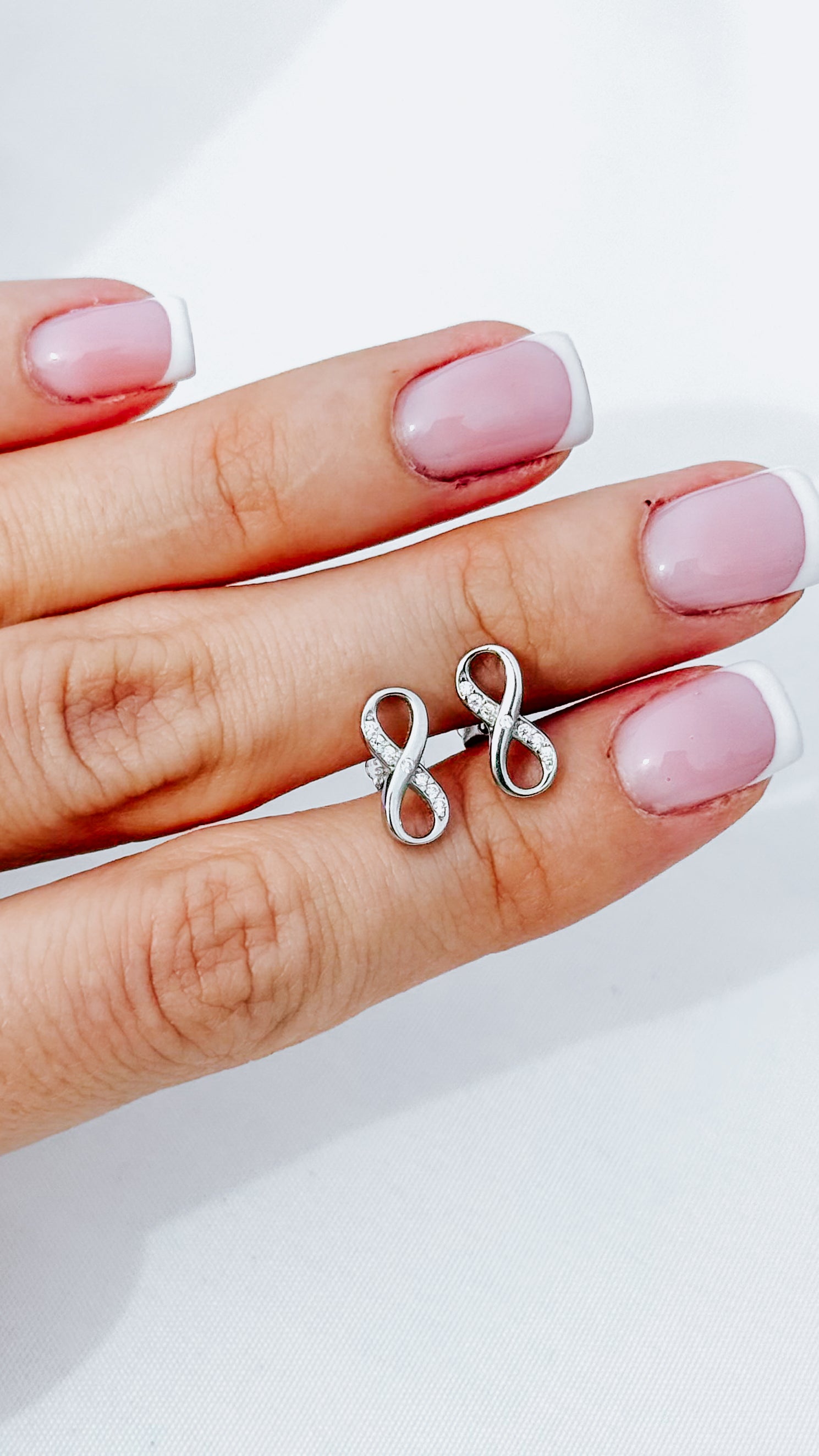 Infinity Stud Earrings 925 Sterling Silver