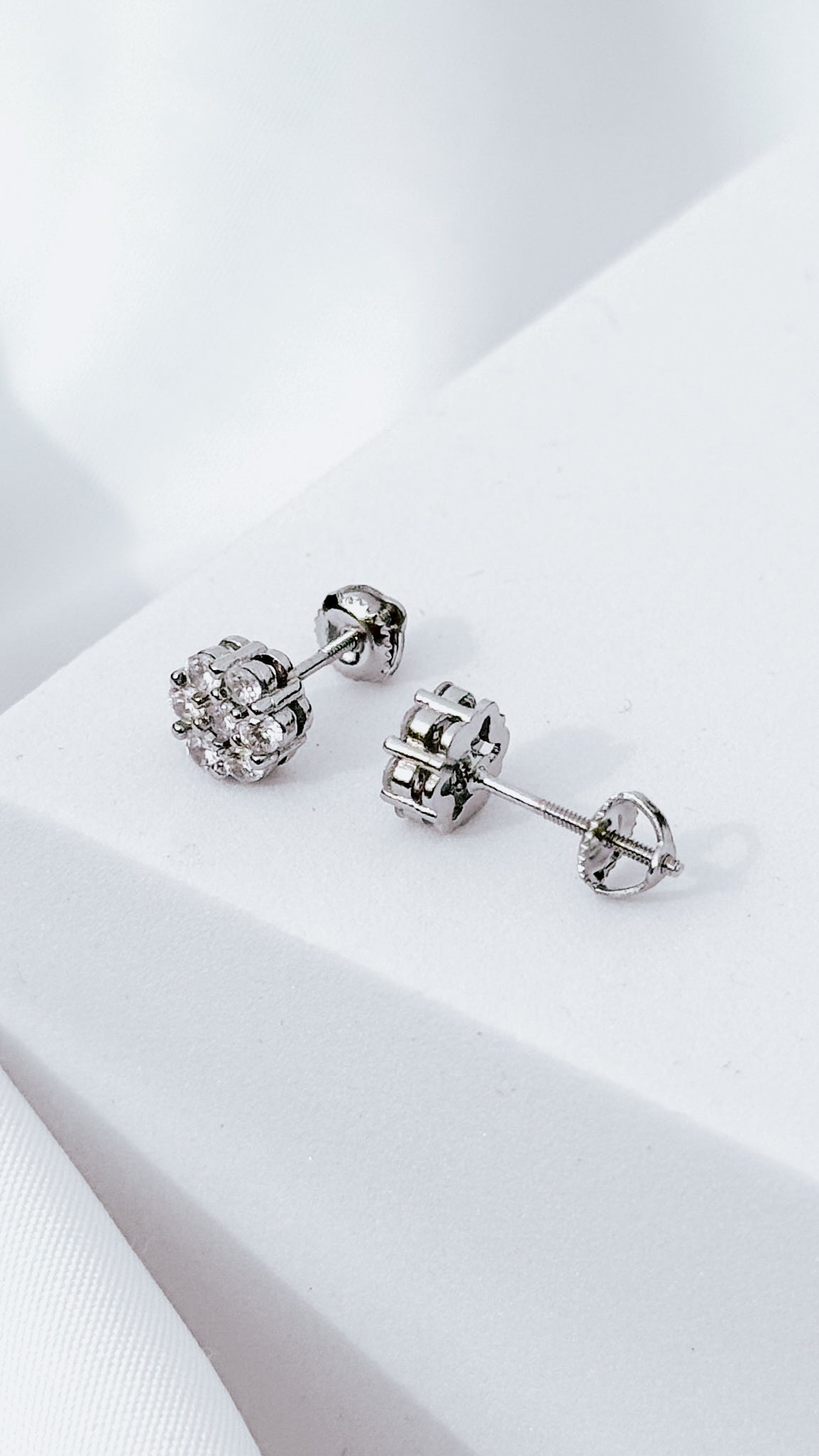 Cubic Zirconia Cluster Stud Earrings