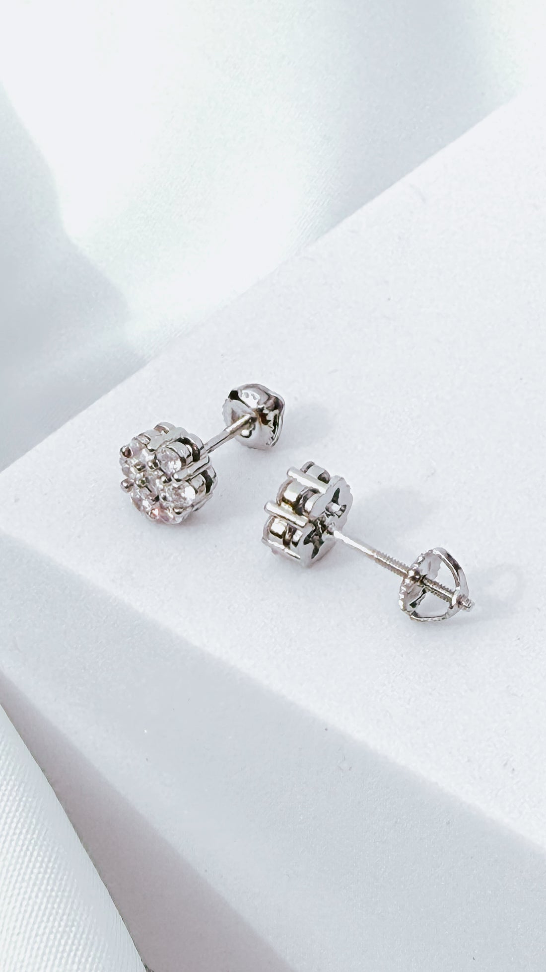 Cubic Zirconia Cluster Stud Earrings