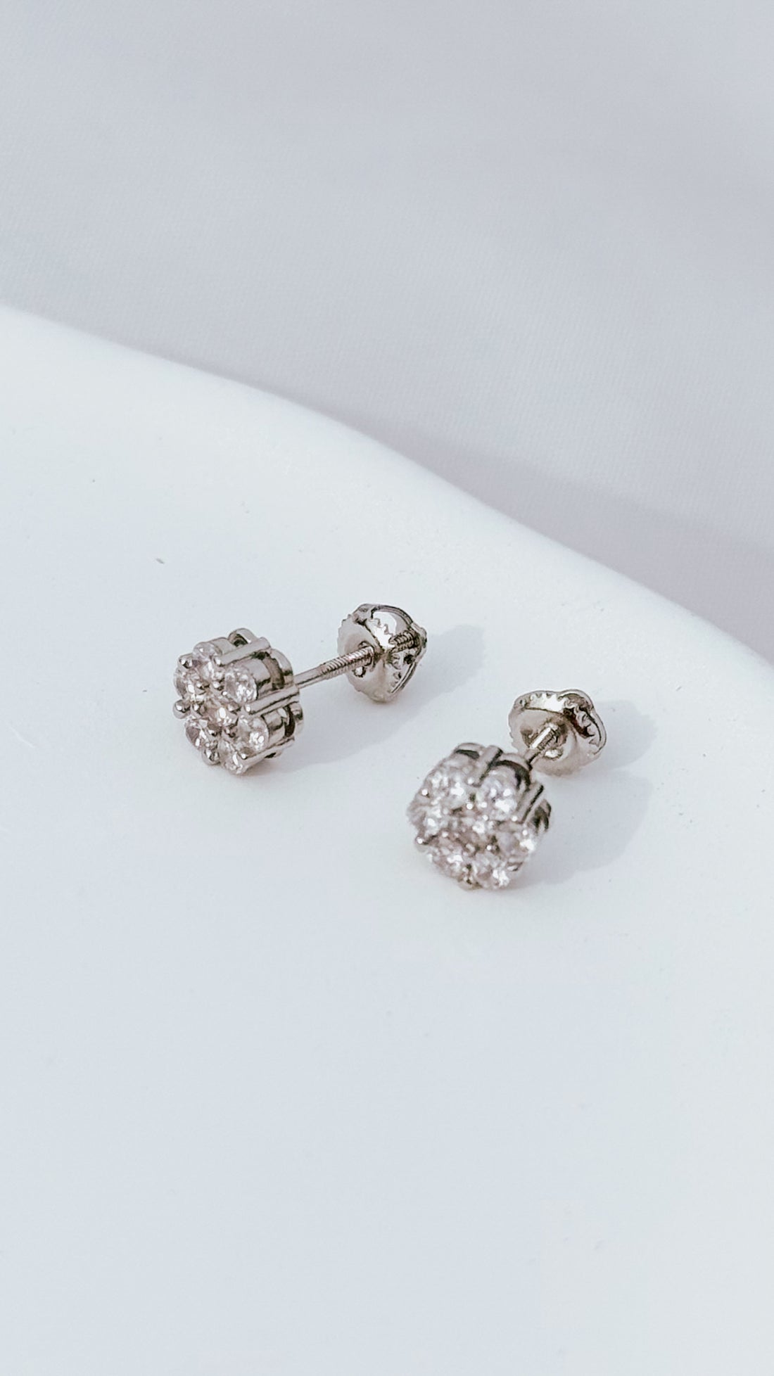 Cubic Zirconia Cluster Stud Earrings
