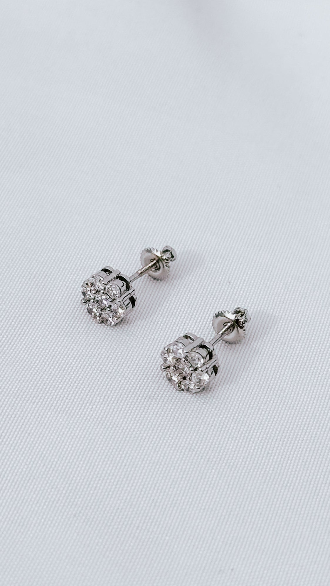 Cubic Zirconia Cluster Stud Earrings