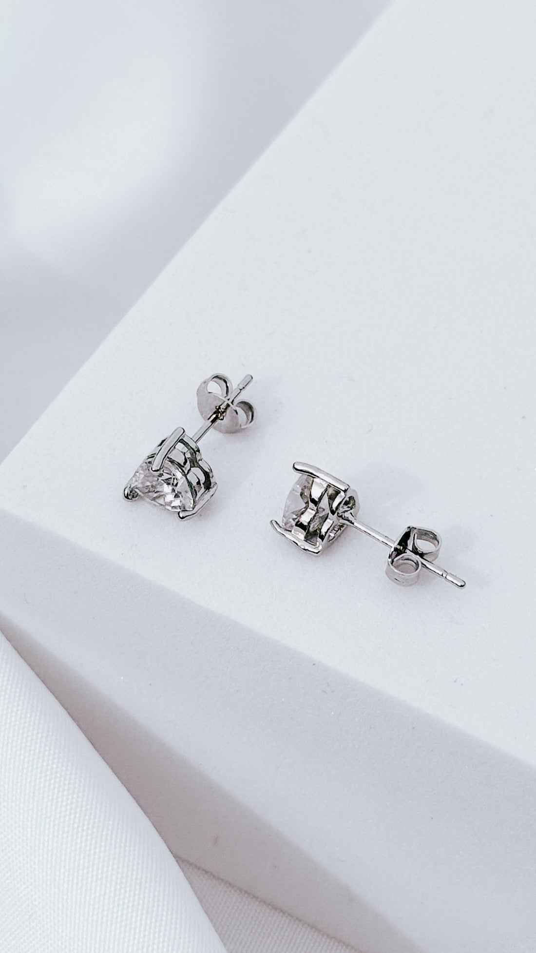 Silver Heart Stud Earrings