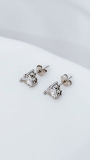 Silver Heart Stud Earrings