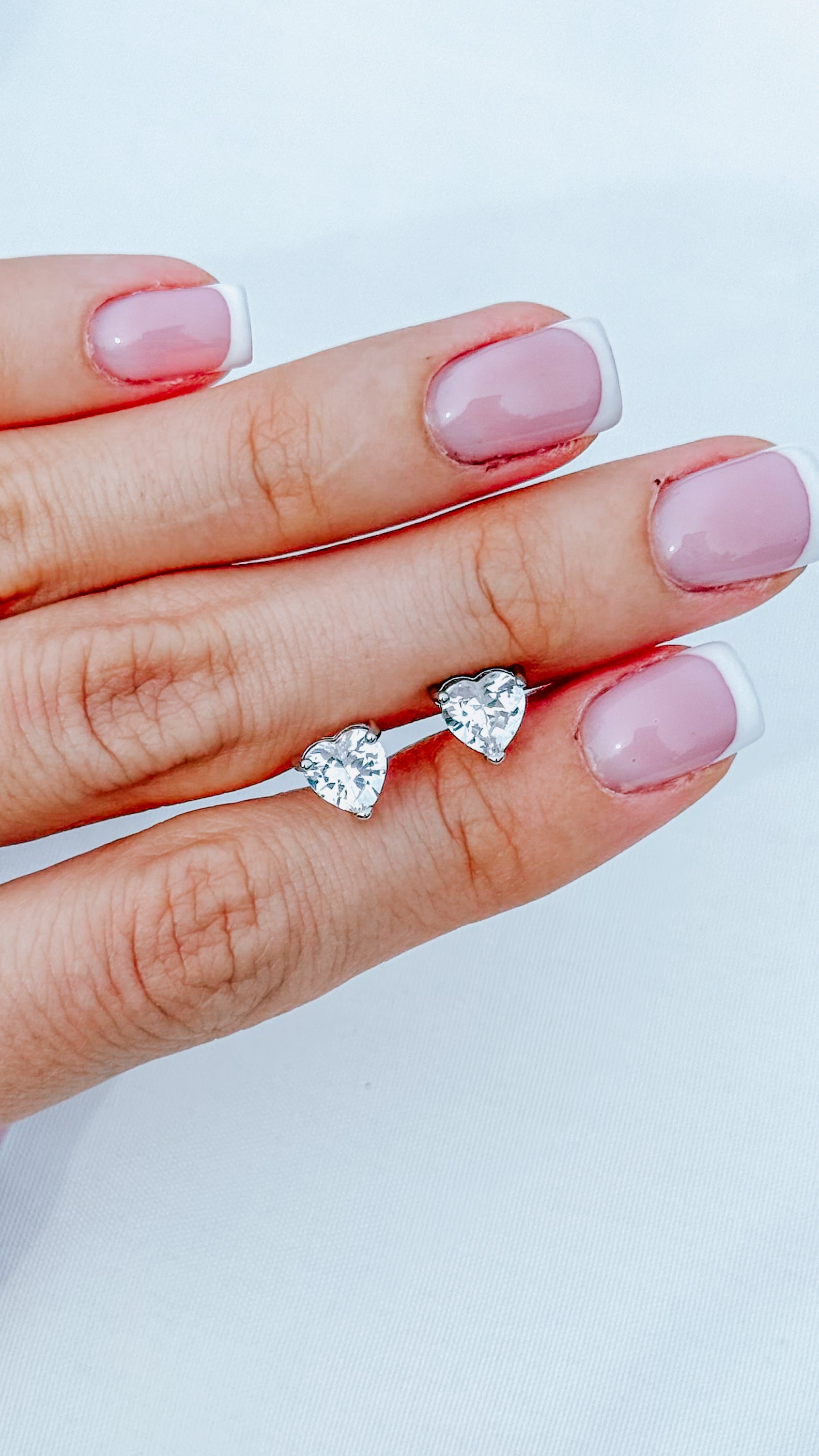 Silver Heart Stud Earrings