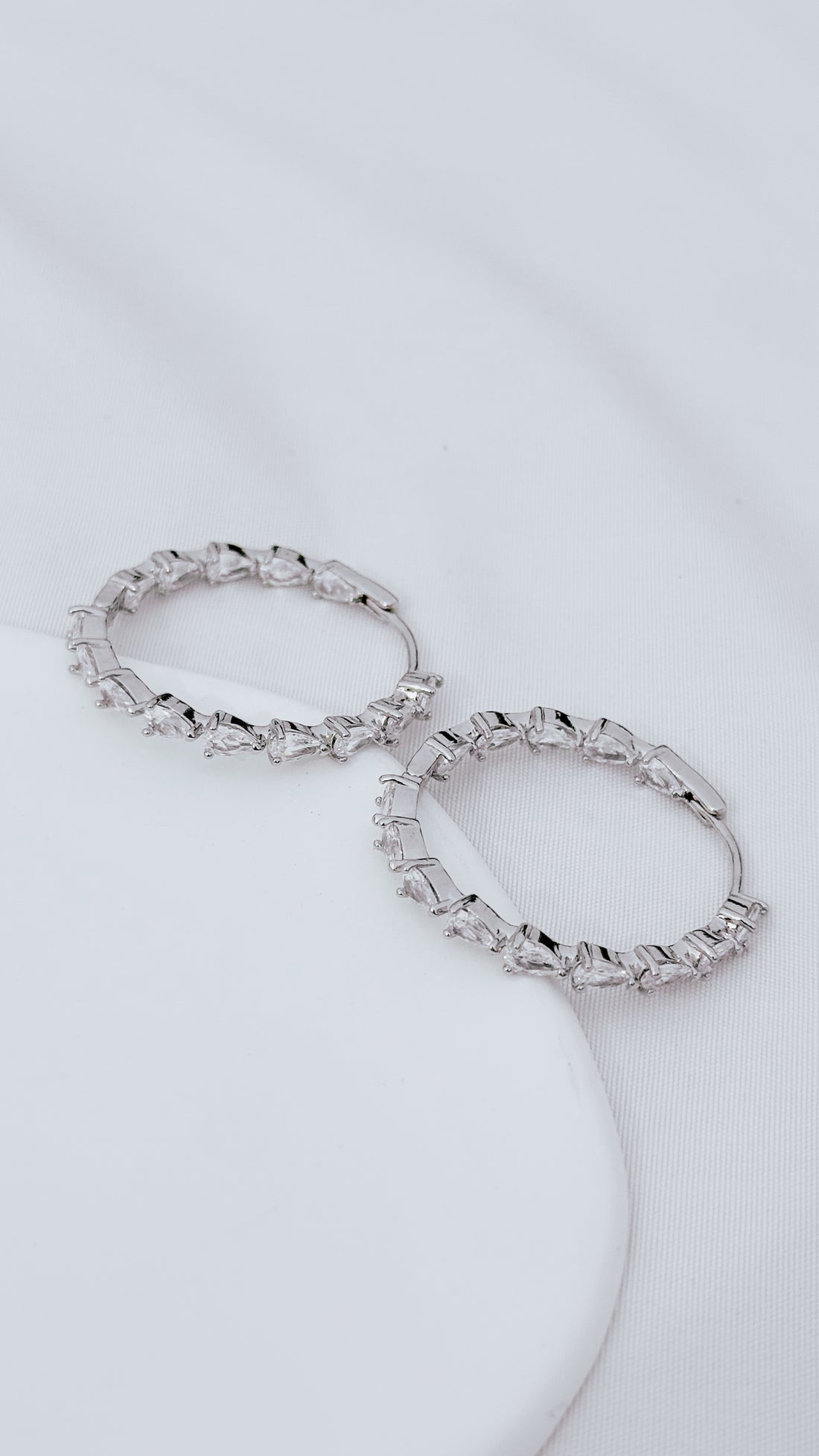 30mm Round Sparcle Crystals Hoop Earrings