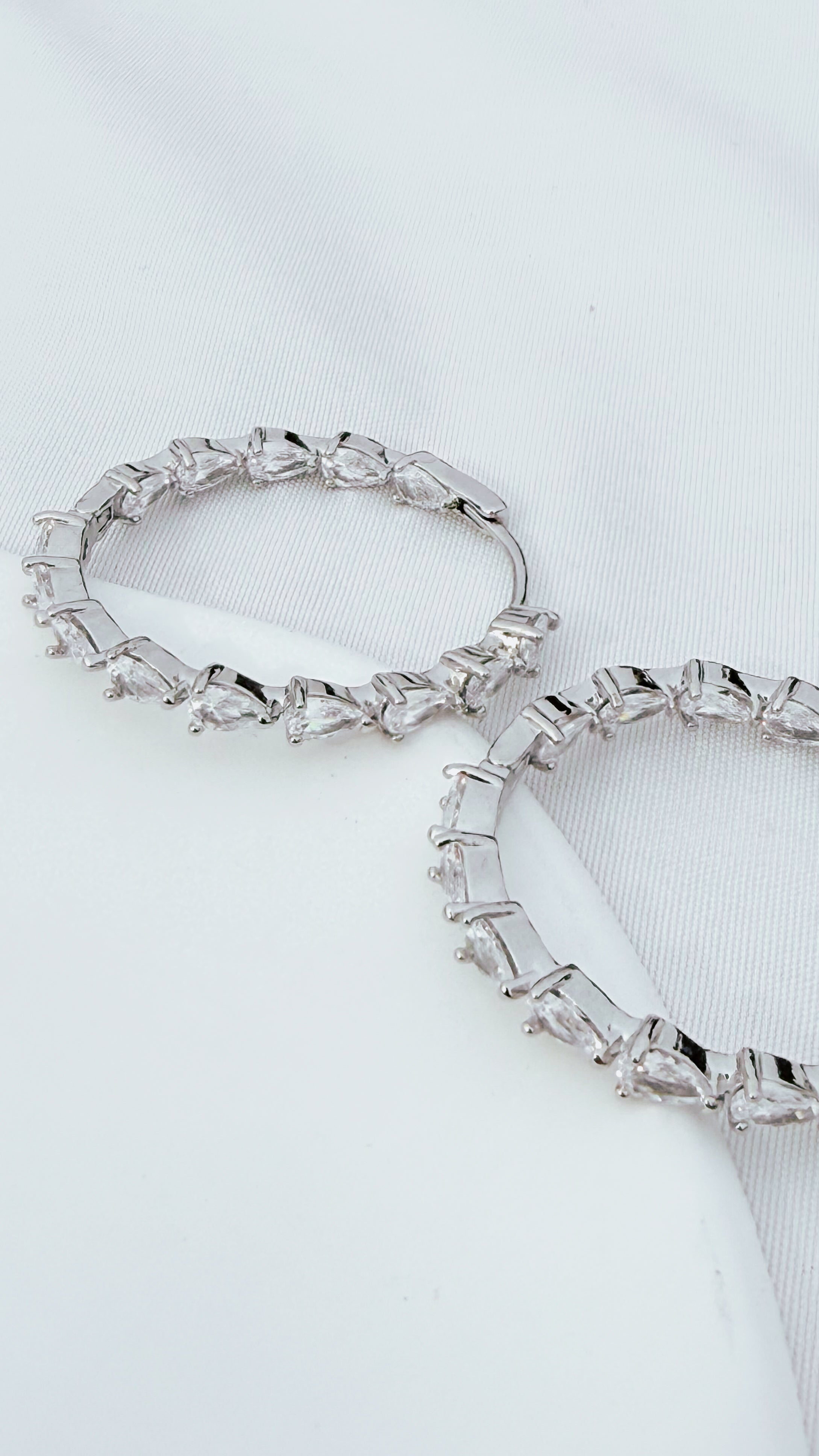 30mm Round Sparcle Crystals Hoop Earrings