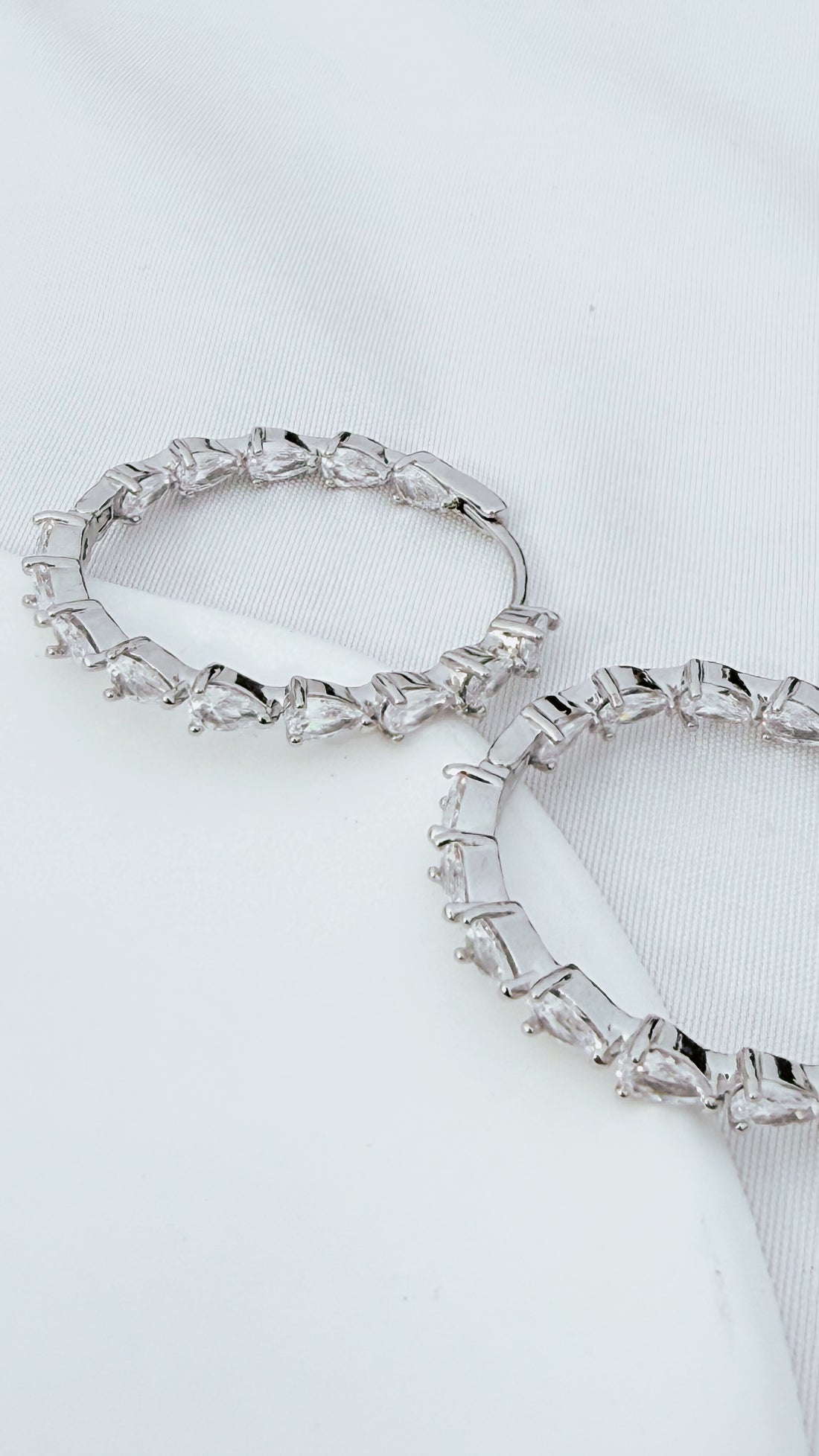 30mm Round Sparcle Crystals Hoop Earrings