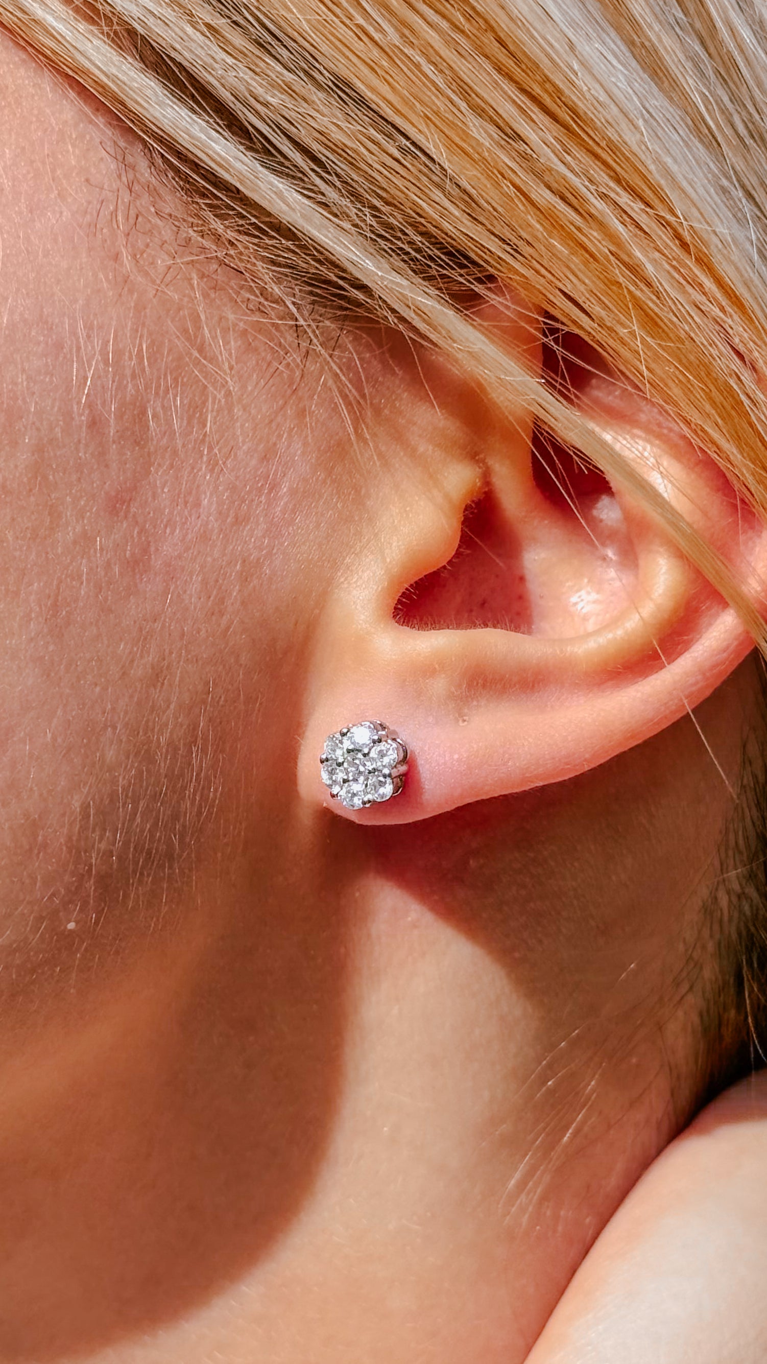 Cubic Zirconia Cluster Stud Earrings