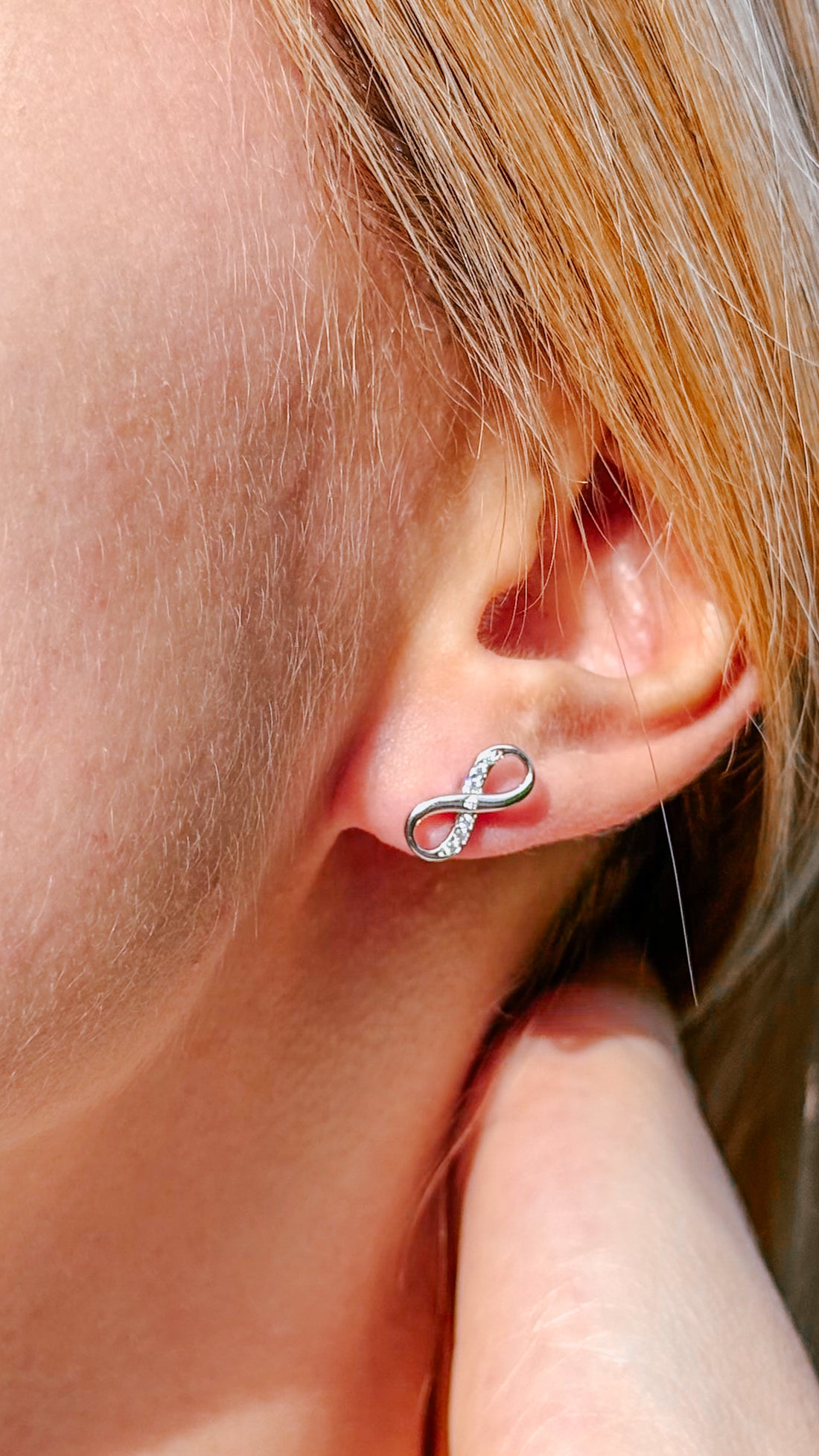 Infinity Stud Earrings 925 Sterling Silver