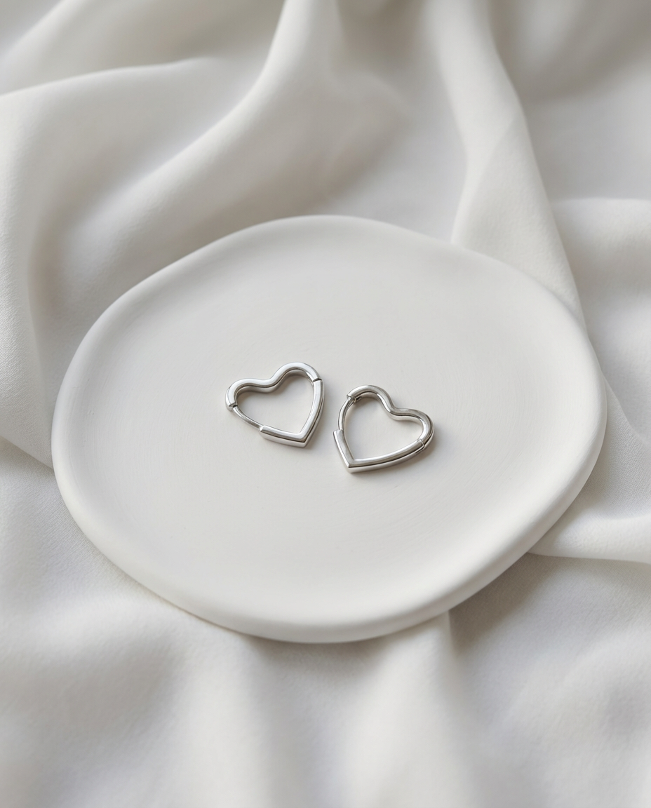 Heart Hoops Earrings