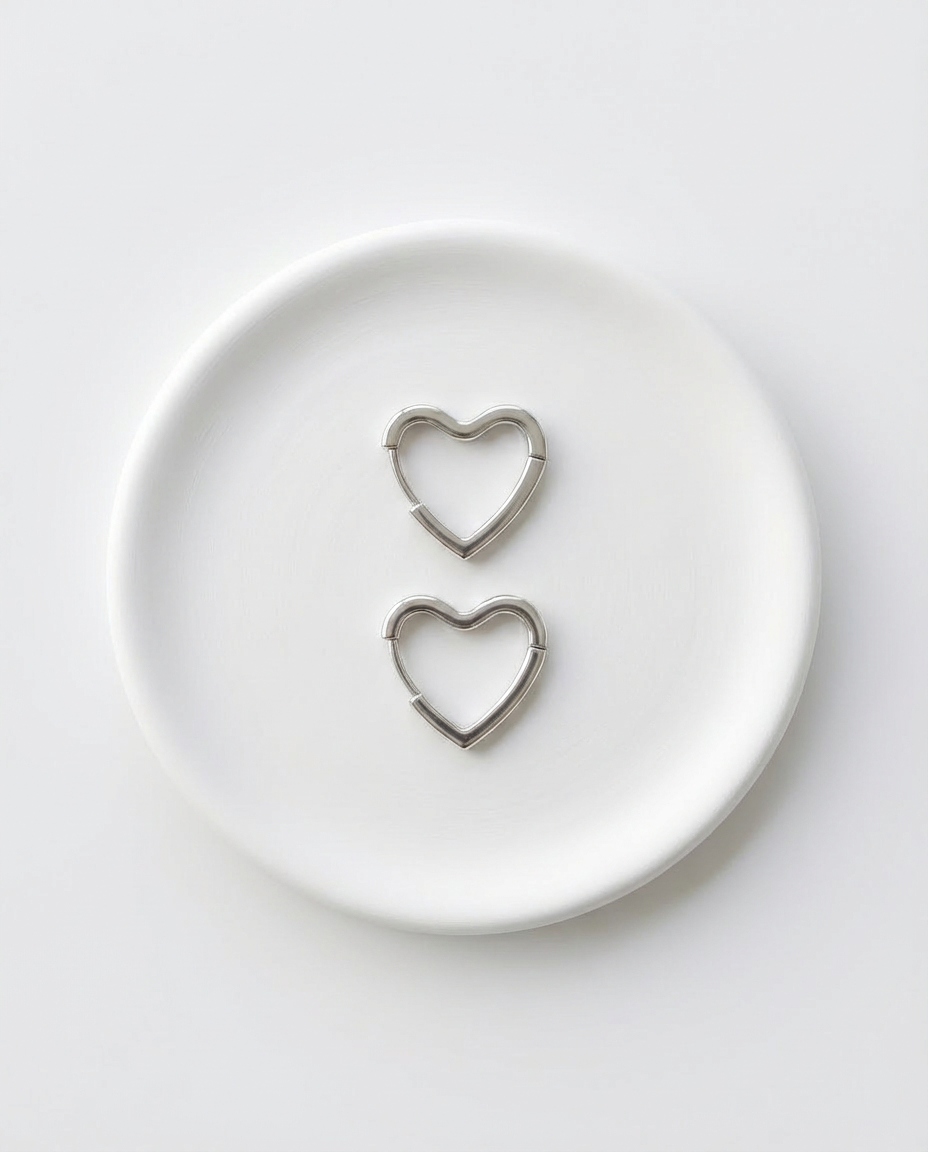Heart Hoops Earrings