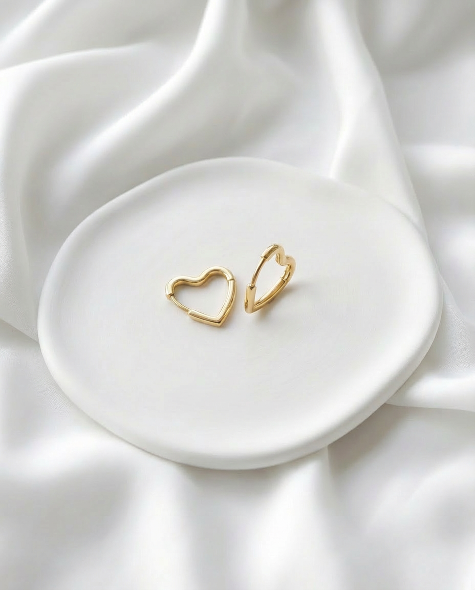 Heart Hoops Earrings