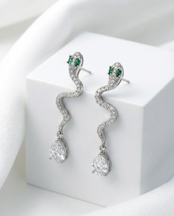 Serpent Snake Drop Earrings