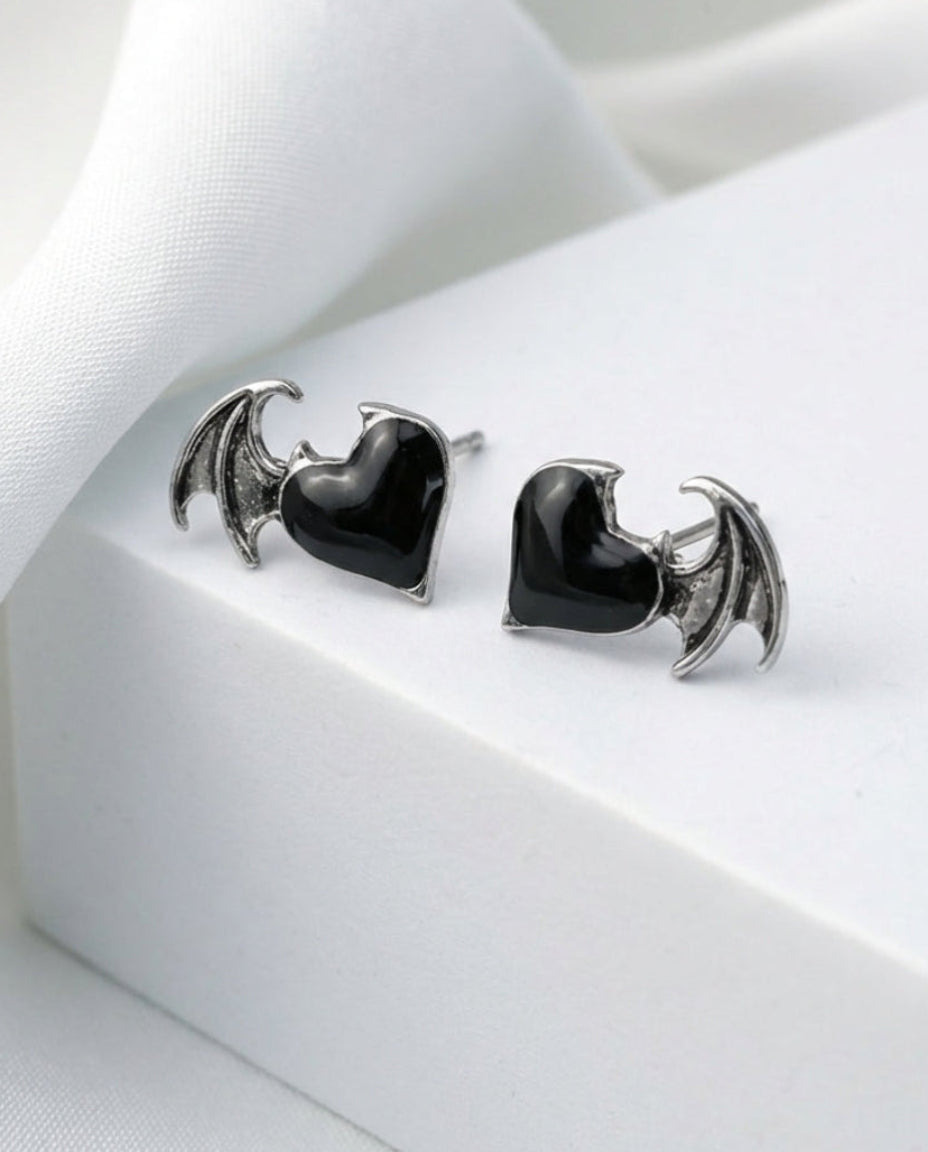Gothic Bat Wing Stud Earrings