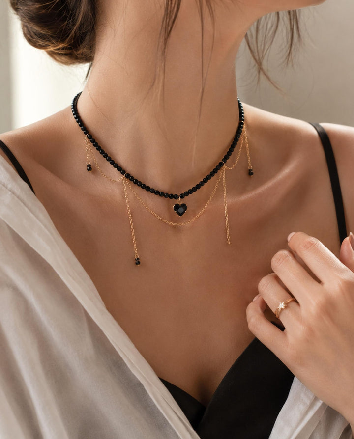 Crystal Heart Choker Necklace — product view 1