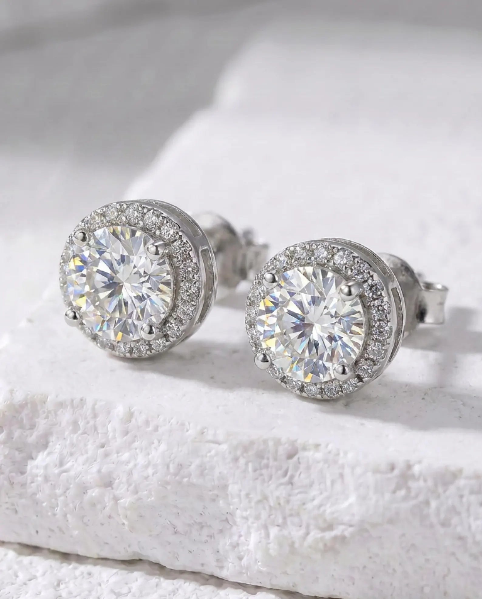 VVS1 Moissanite Earrings 925 Sterling Silver 0.8ct