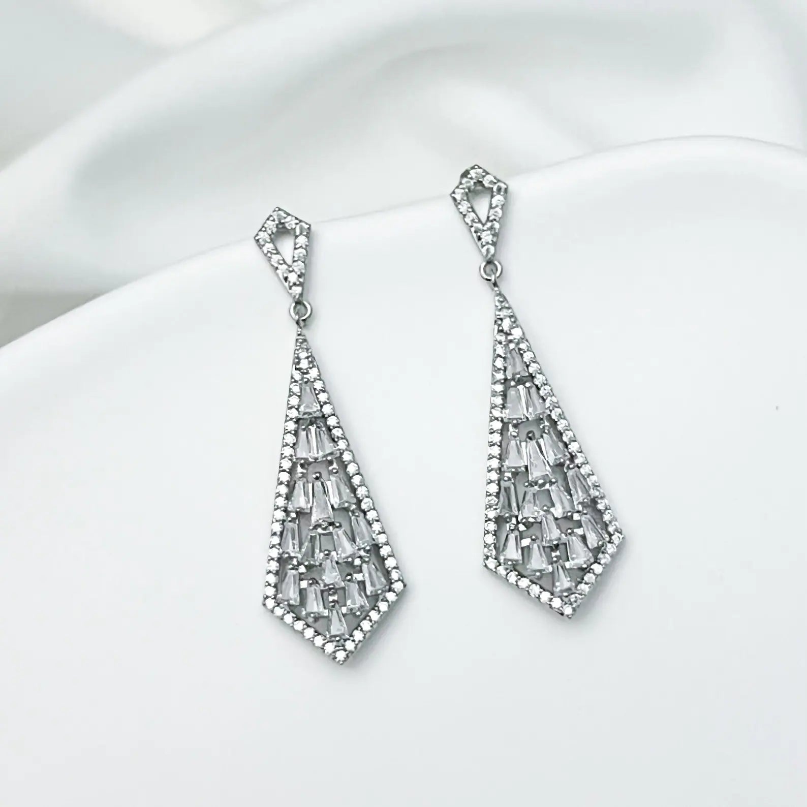 Geometric Art Deco Drop Earrings