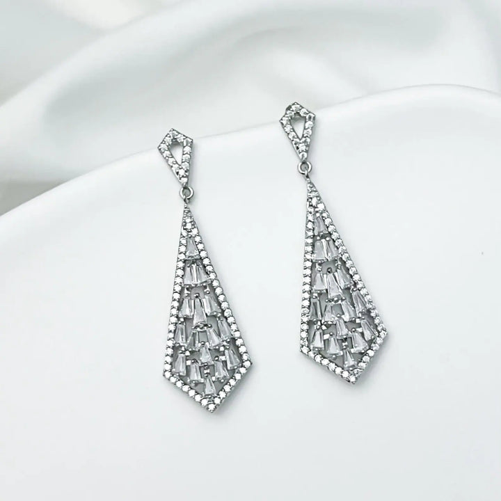 Geometric Art Deco Drop Earrings