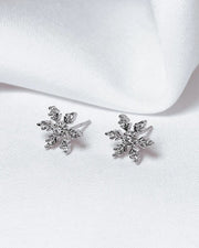 Sterling Silver Snowflake Earrings with Cubic Zirconia