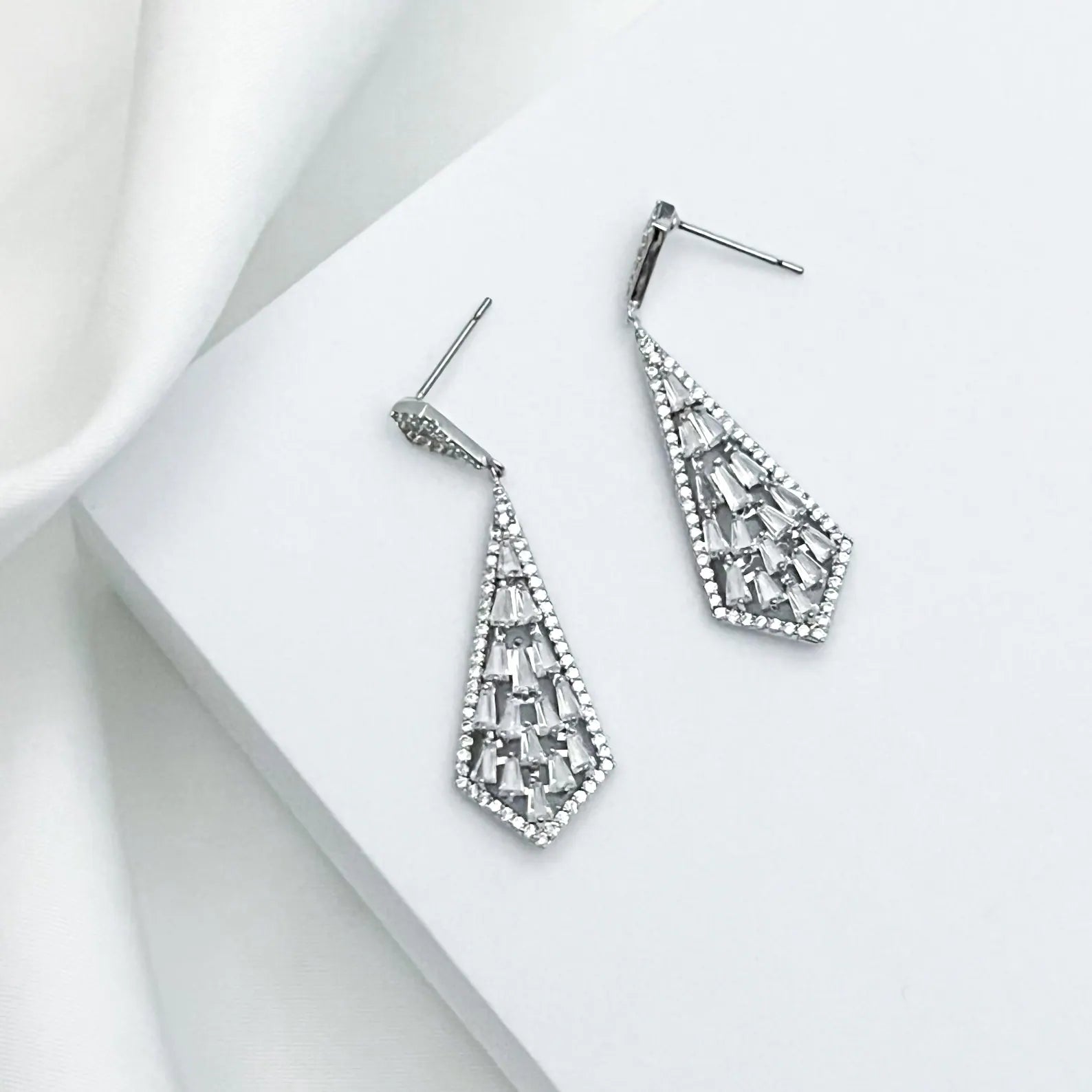 Geometric Art Deco Drop Earrings