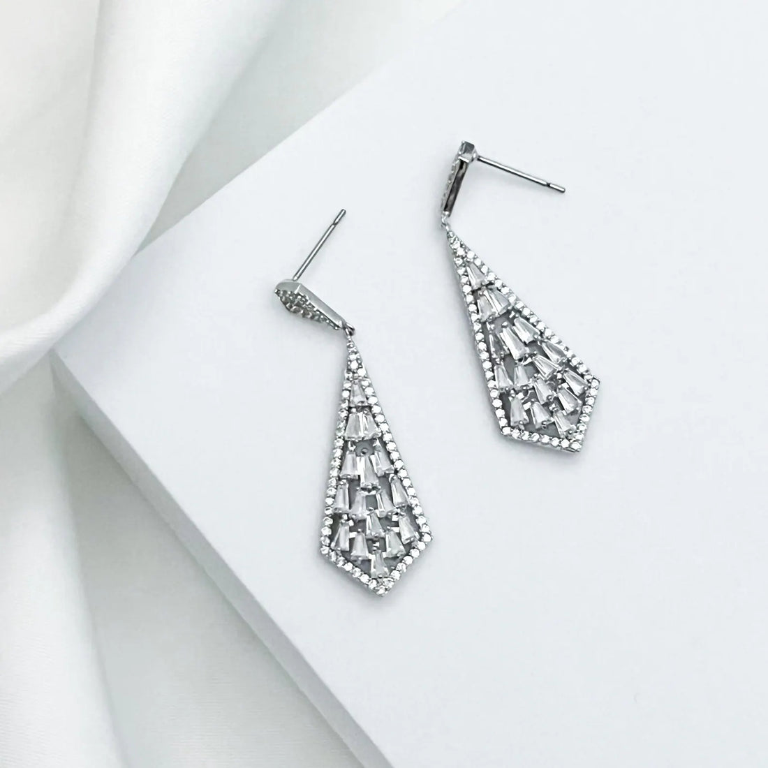 Geometric Art Deco Drop Earrings