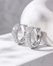 15mm Pavé Huggie Hoop Earrings