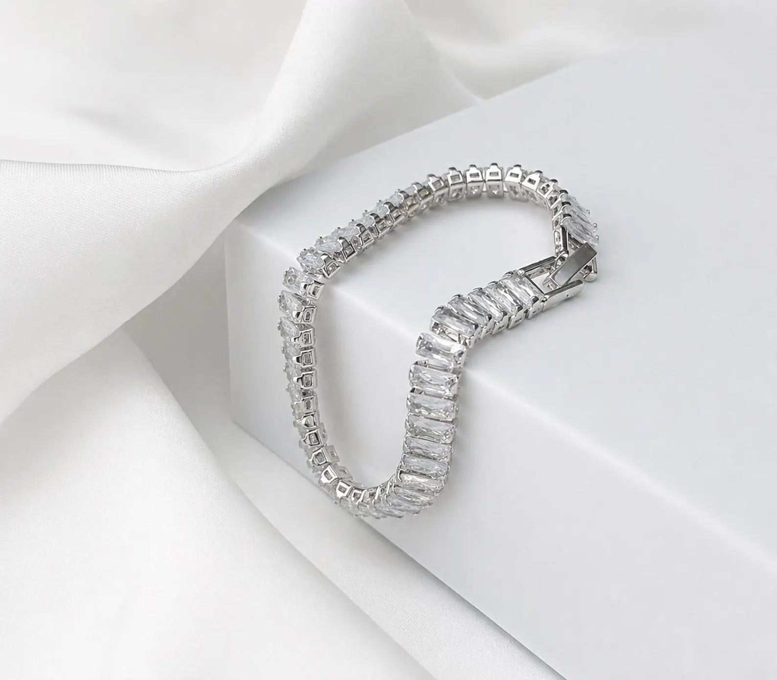 Baguette CZ Tennis Bracelet — alternate view 5