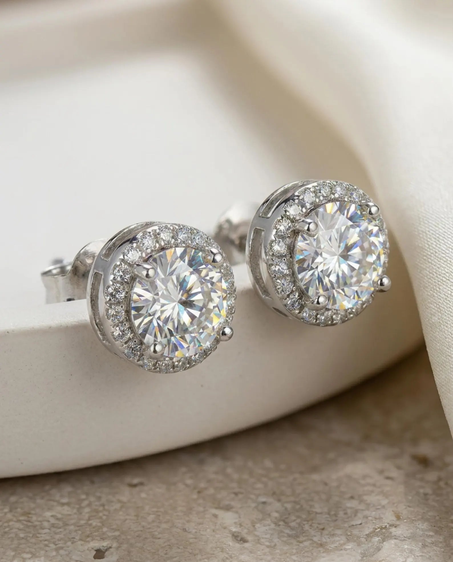 VVS1 Moissanite Earrings 925 Sterling Silver 0.8ct