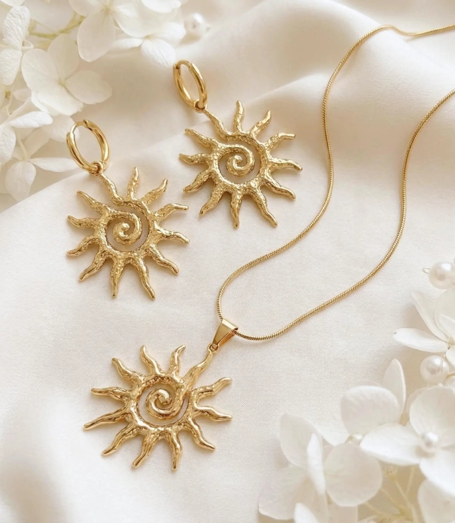 Boho Gold Sun Jewelry Set